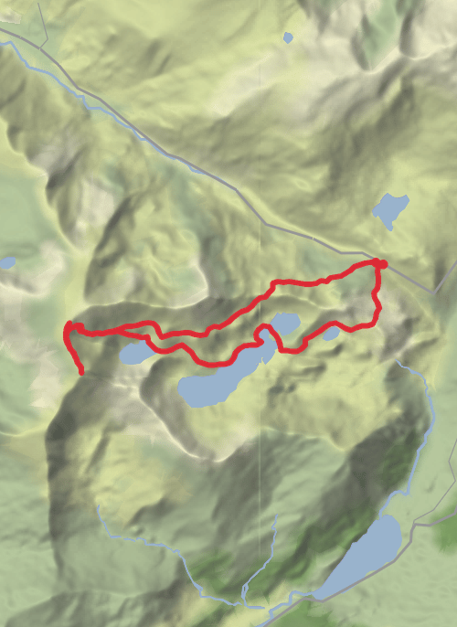 Hike on Snowdon by the Pyg and Miner's Tracks from Pen-y-pass mobile static map