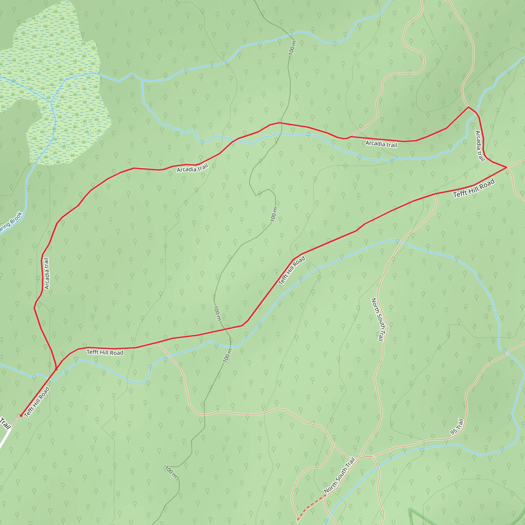 Tefft Hill Road and Arcadia Loop Trail mobile static map