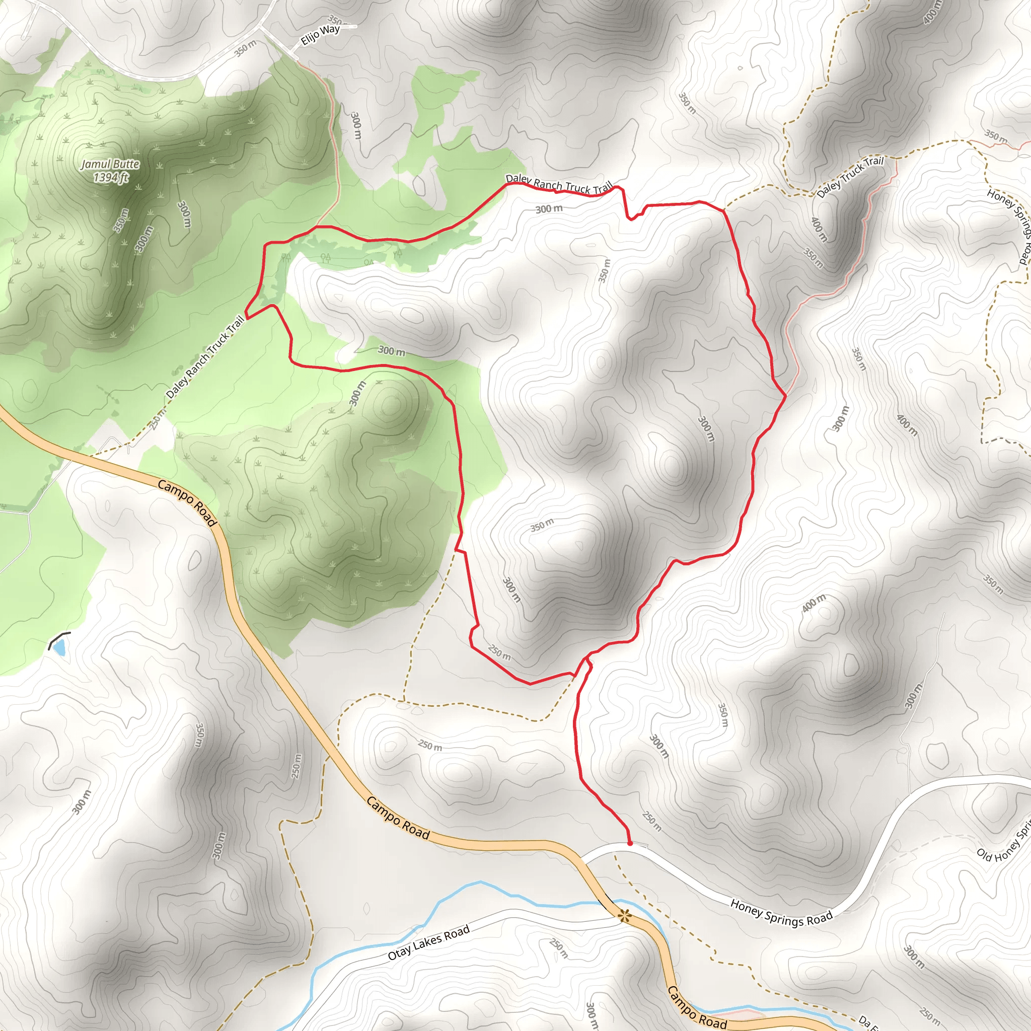 Honey Springs Loop Trail mobile static map