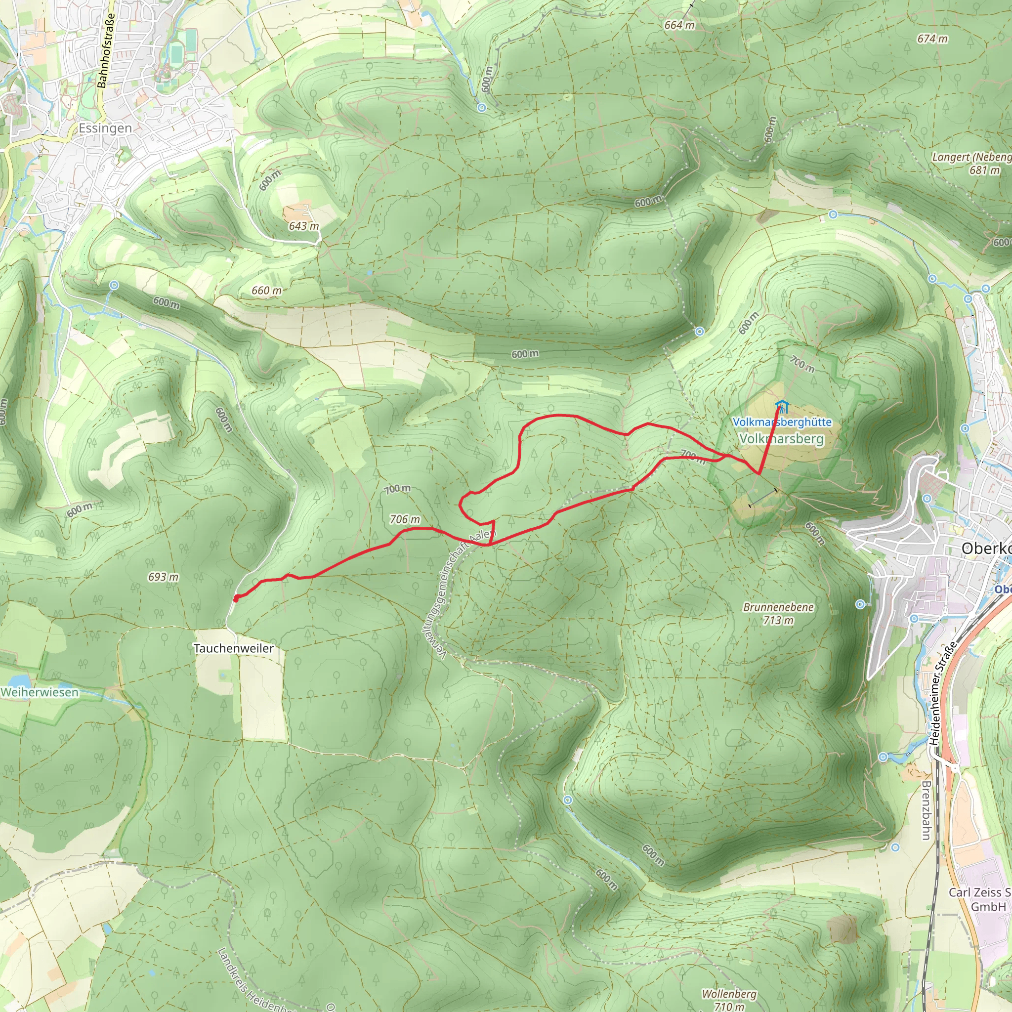 Berghäuleweg and Sallenhauringweg Loop mobile static map