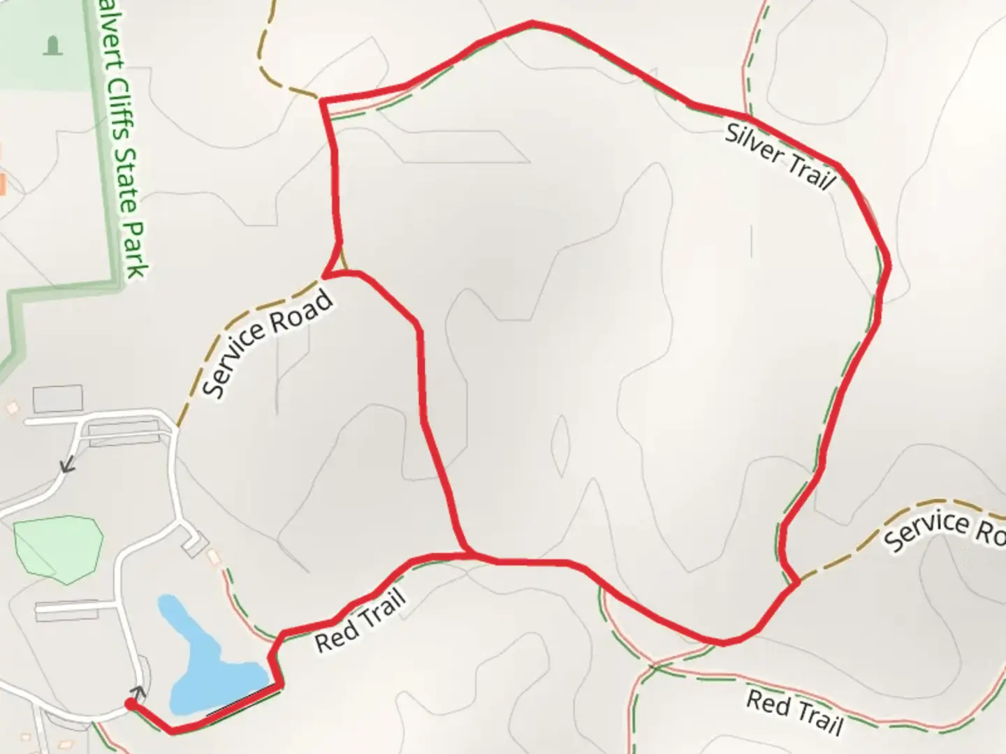 An image depicting the trail Red and Silver Loop Trail and its surrounding area.