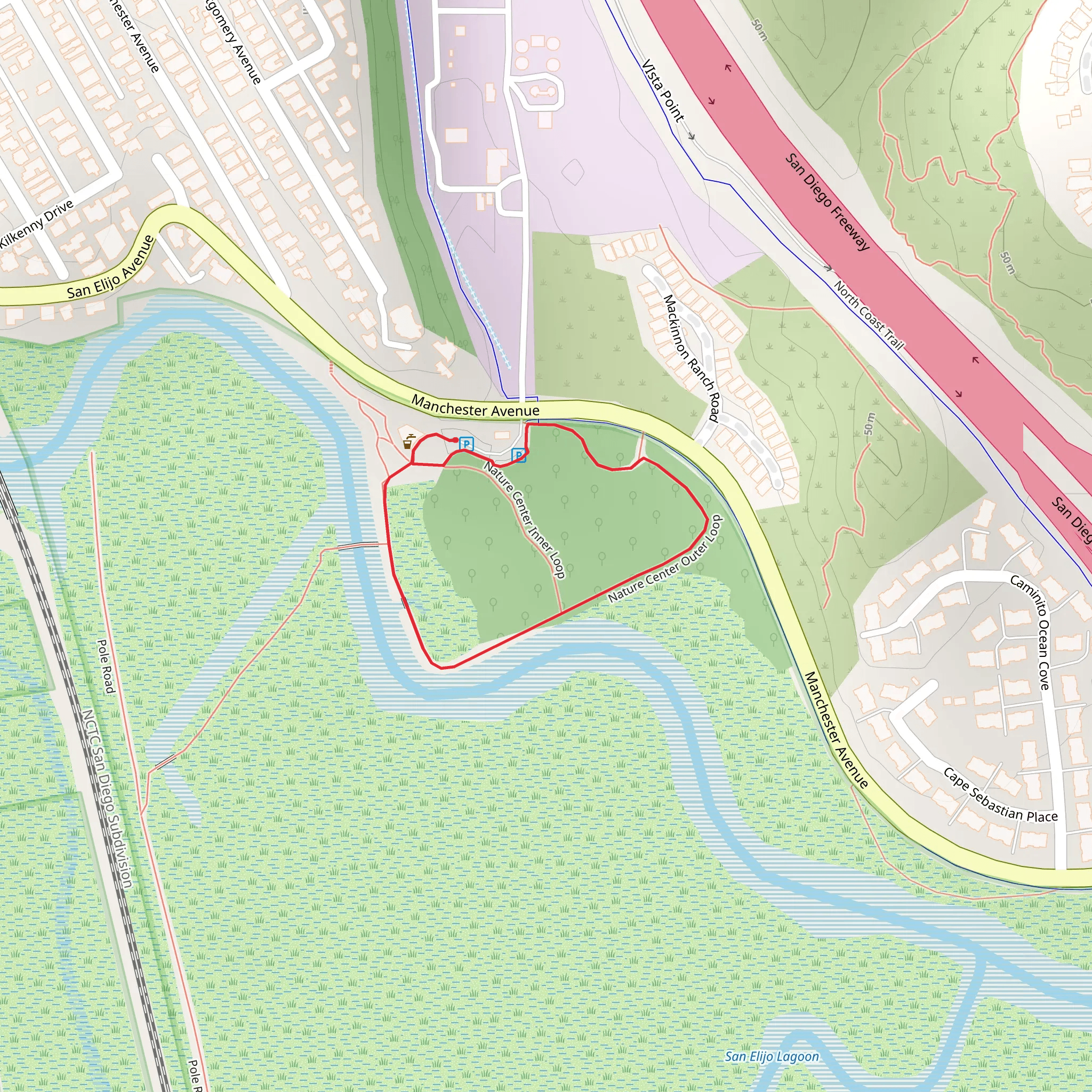 Nature Center Outer Loop 7 mile mobile static map