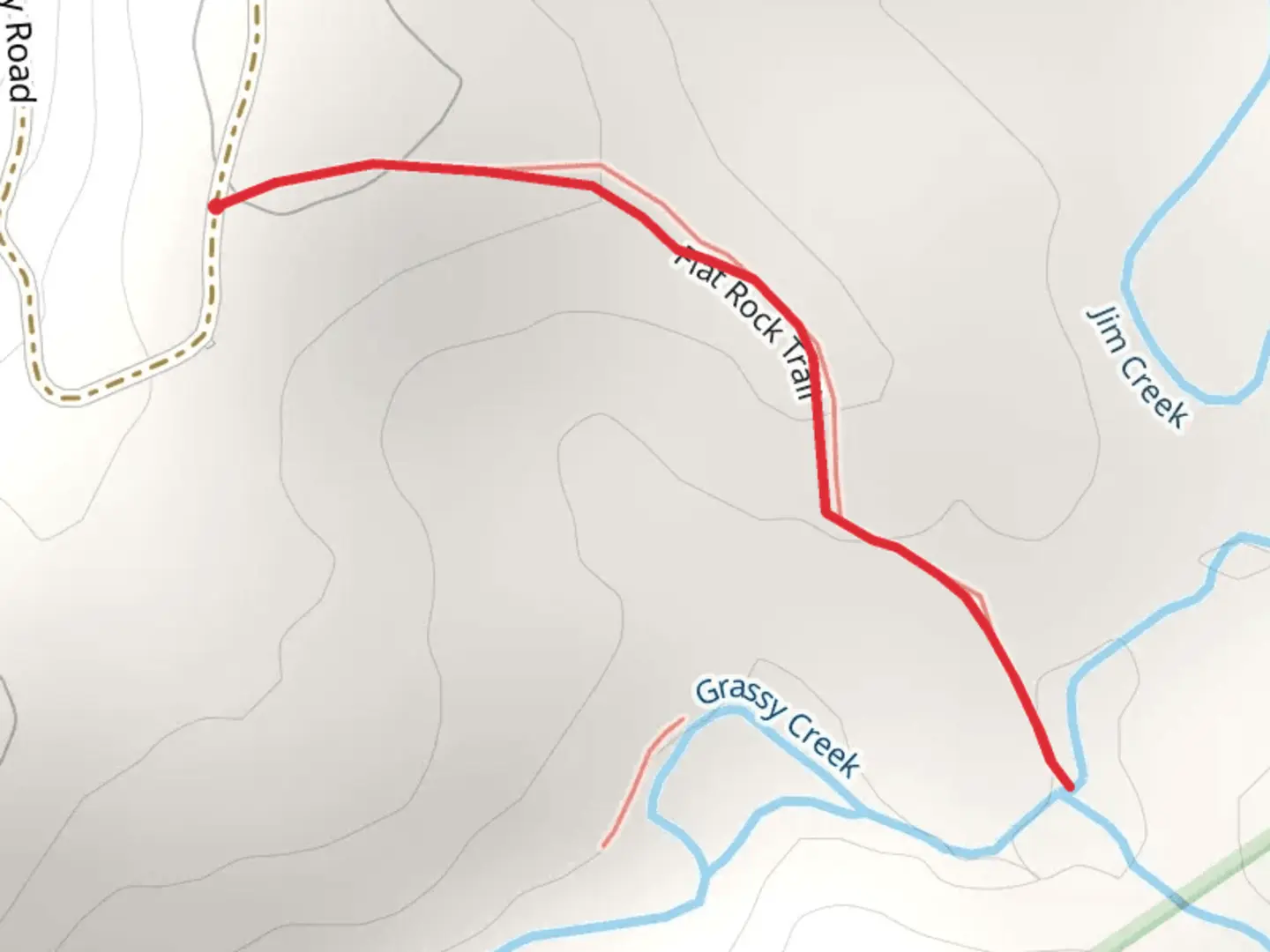 An image depicting the trail Flat Rock Trail and its surrounding area.