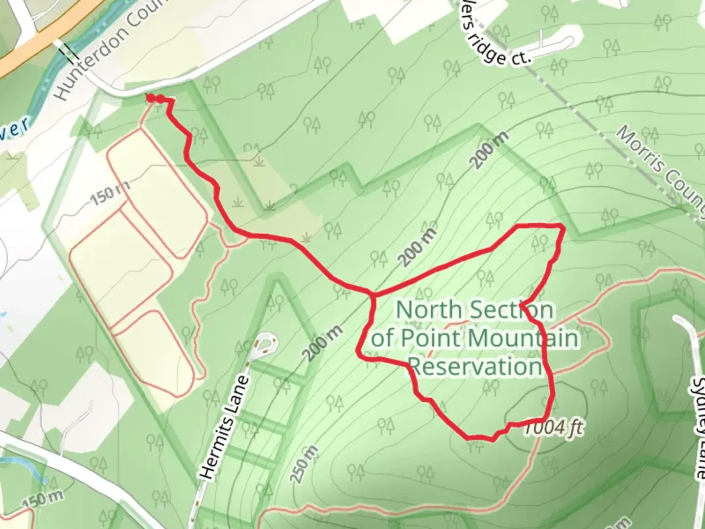 An image depicting the trail Blue and White Loop Trail and its surrounding area.