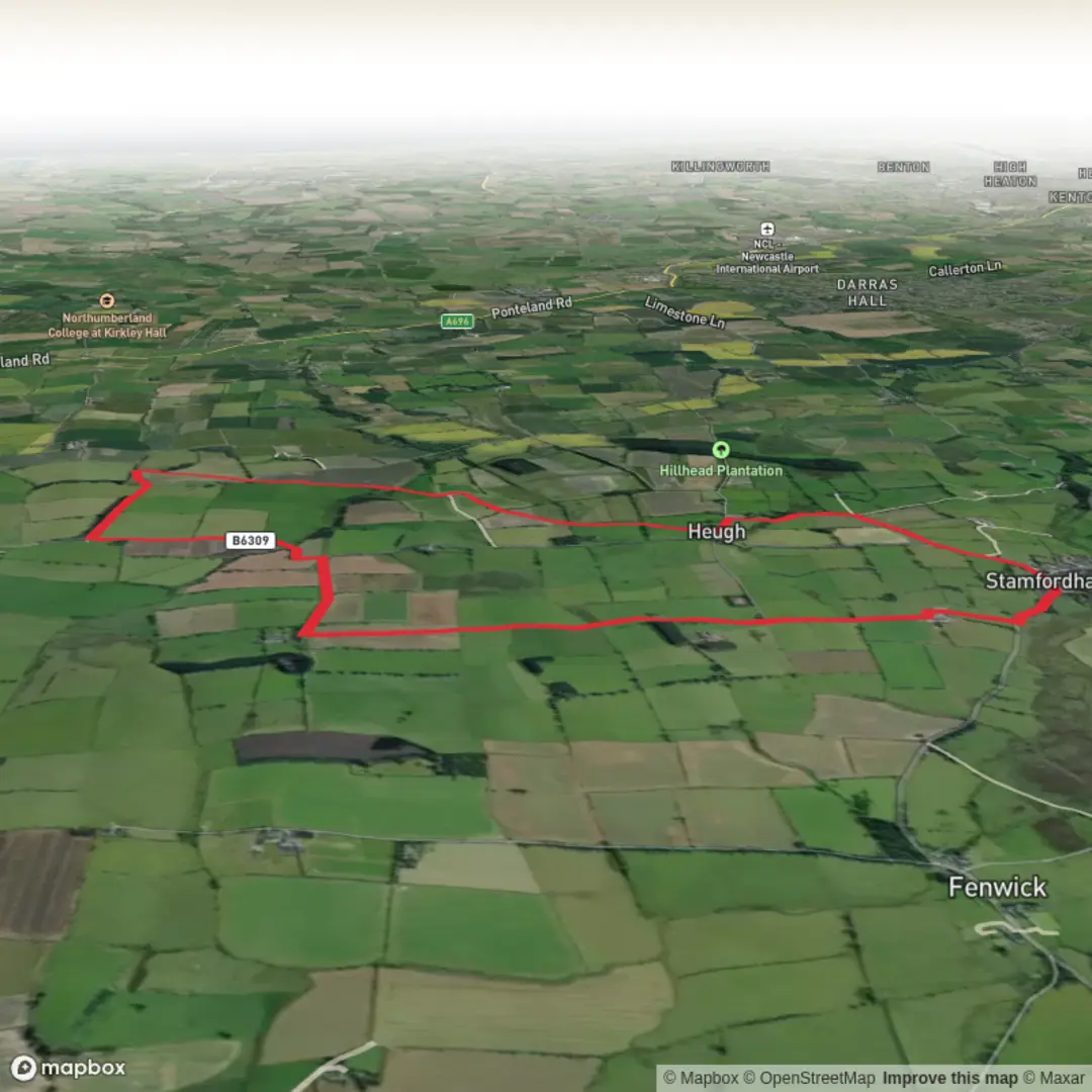 An image depicting the trail 6 miles from Stamfordham and its surrounding area.