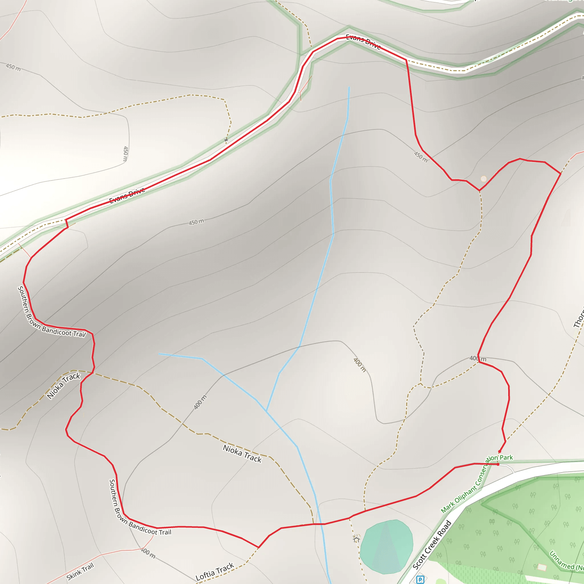 Bandicoot Trail mobile static map