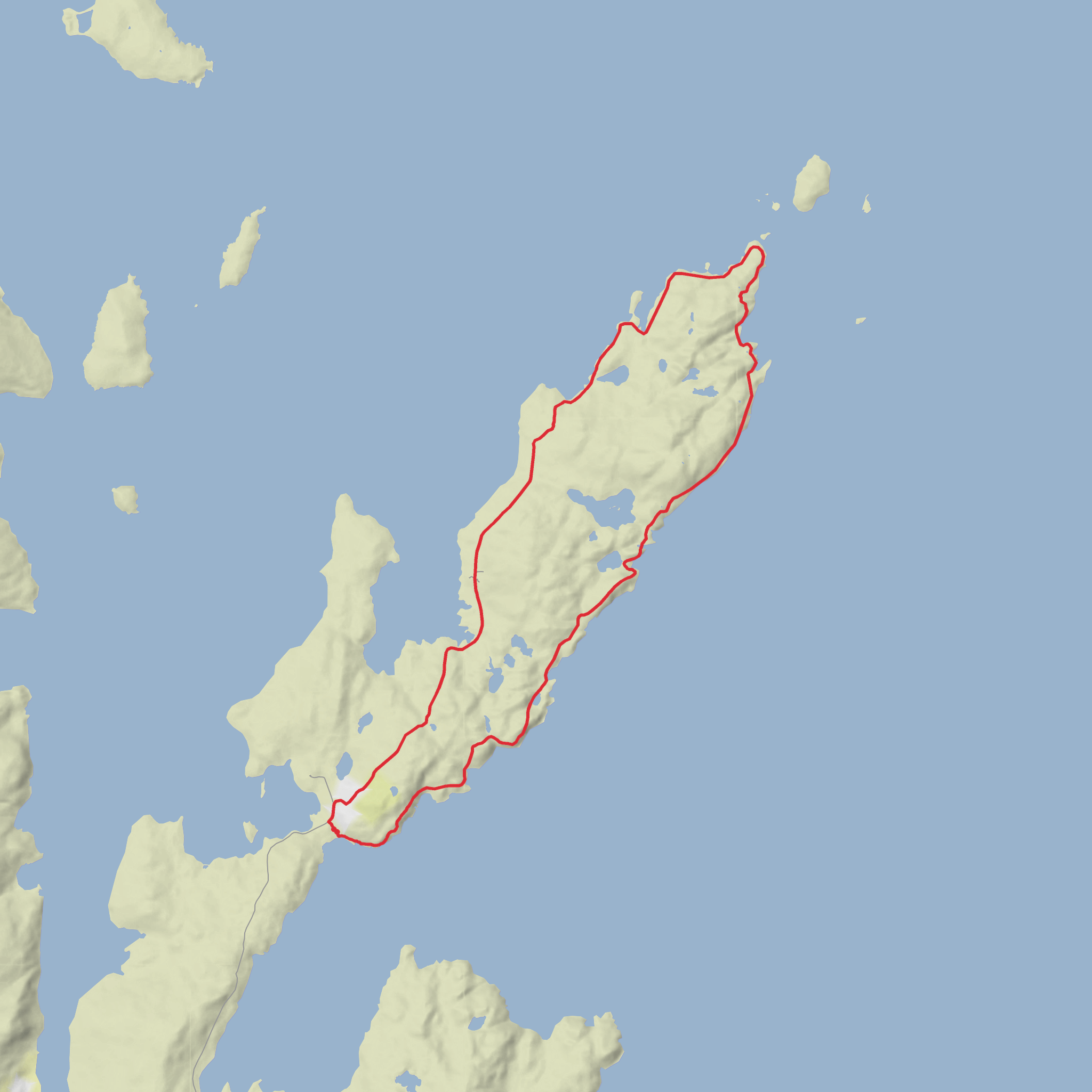 Lunna Ness Loop via Taing of Kelswick, Grut Wick, Wick of Glachon, Feor Wick and Boatstroom Voe mobile static map
