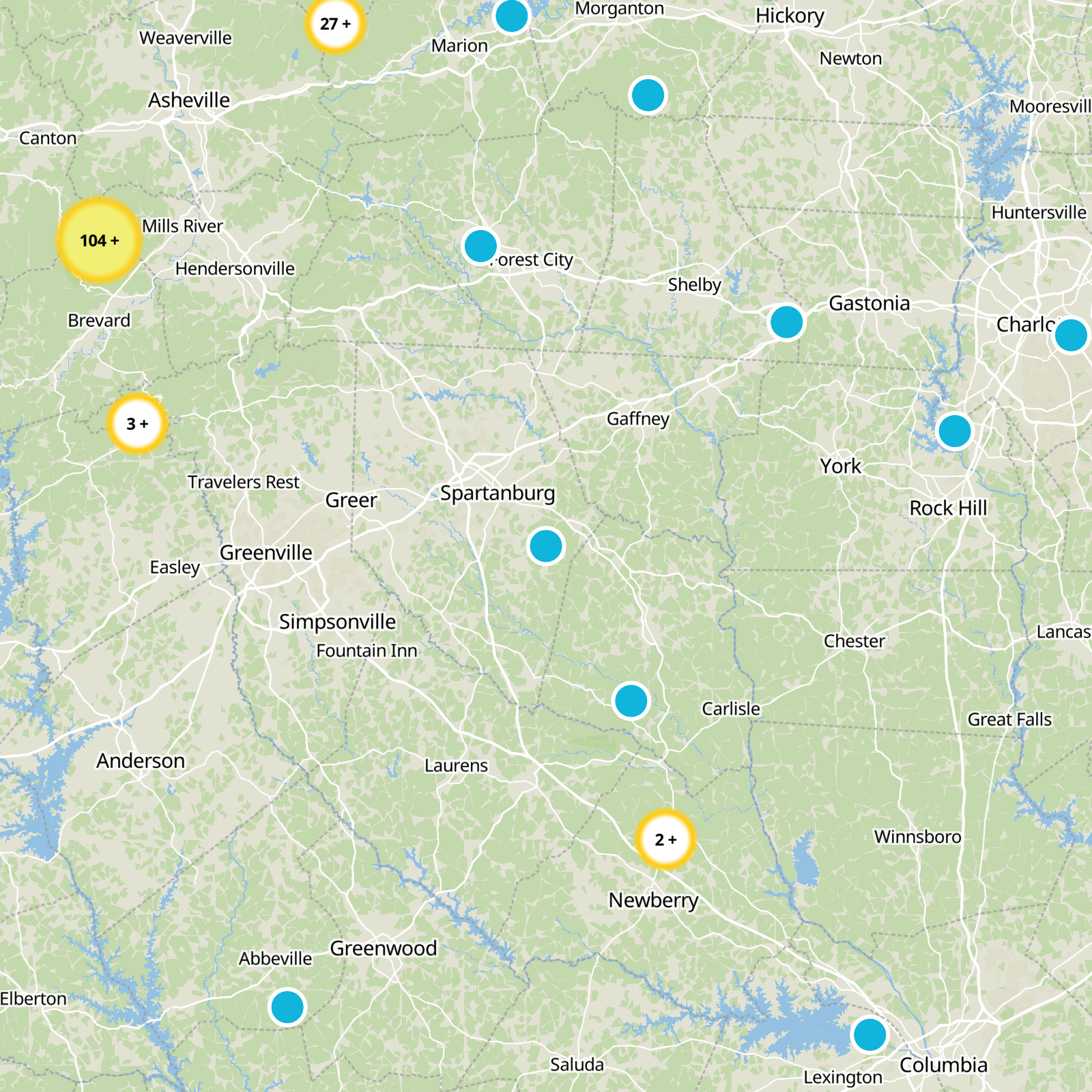 Spartanburg County Static Map