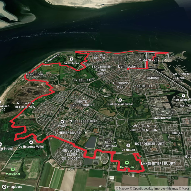 Den Helder Zuid to Den Helder via Donkere Duinen and Fort Erfprins