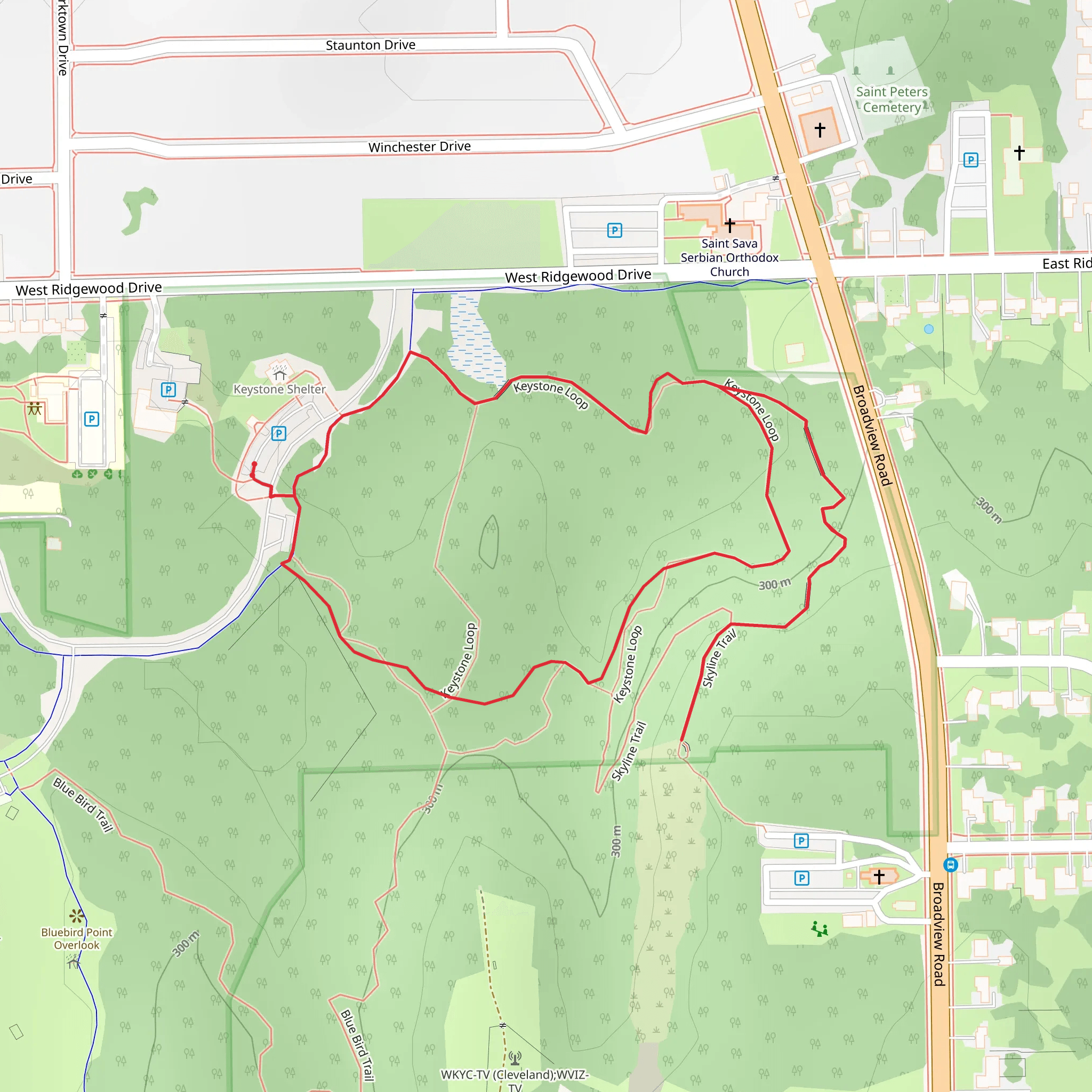 Skyline Loop Trail from West Ridgewood Drive mobile static map