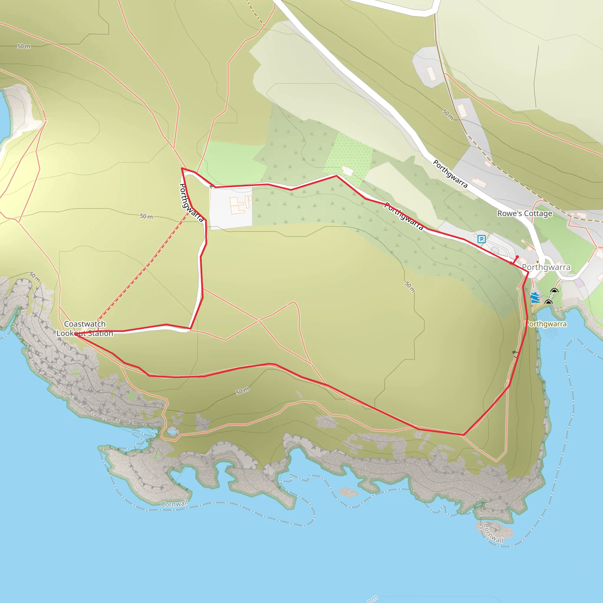 Porthleven to The Lizard Walk mobile static map