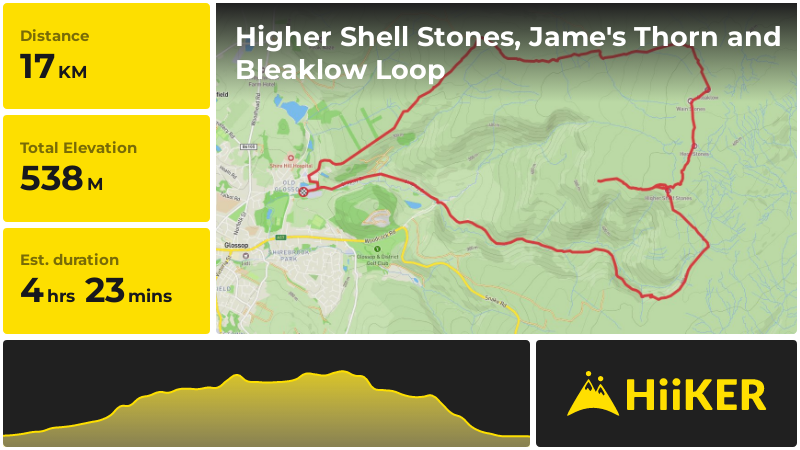 Higher Shell Stones, Jame's Thorn and Bleaklow Loop | Derbyshire | Eng