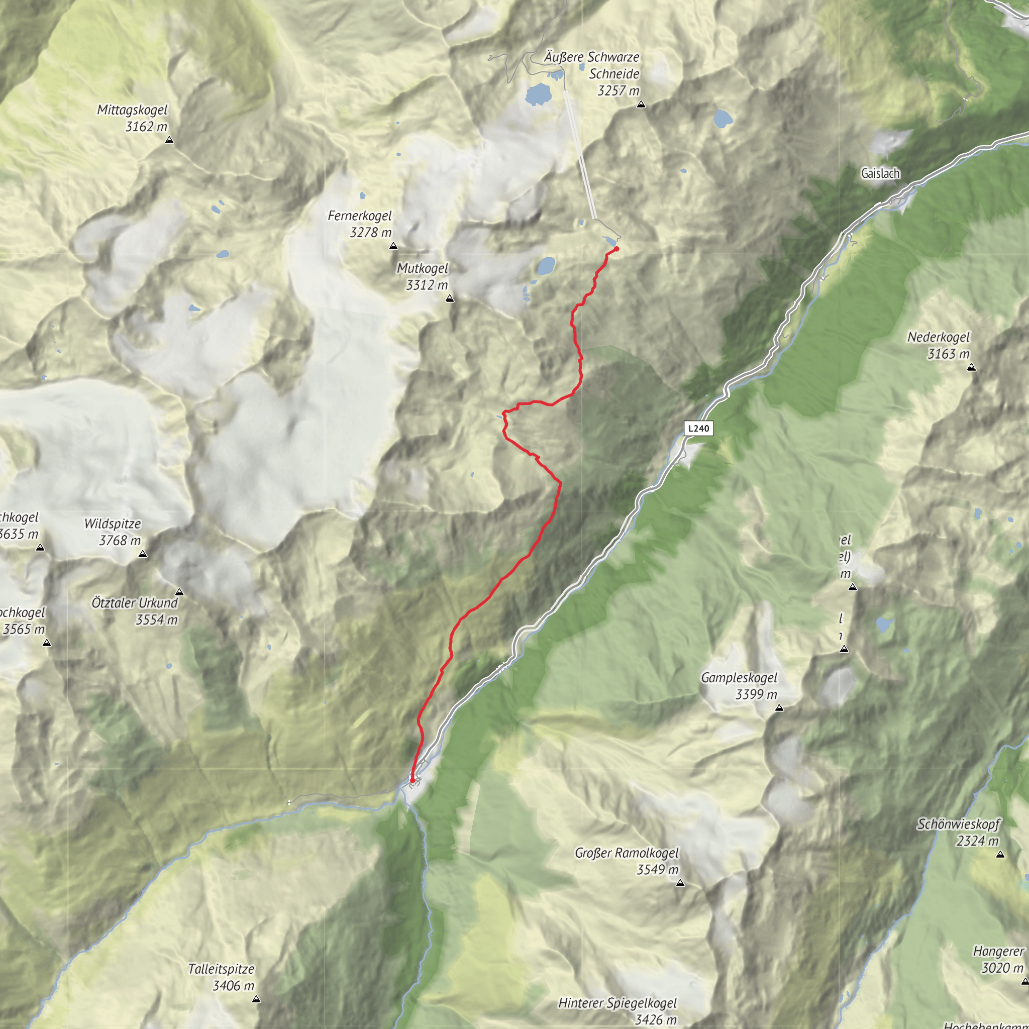 Hike from Sölden via Mutboden mobile static map