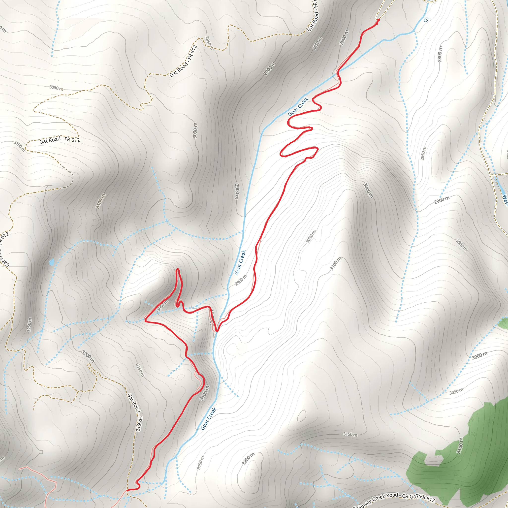 Goat Creek Trail mobile static map