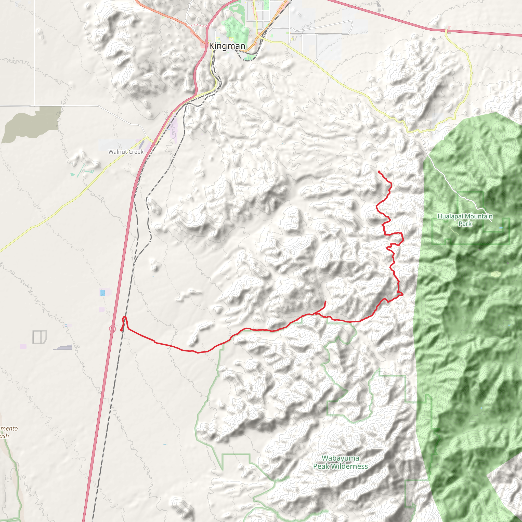 Walnut Creek and yellow Flower Creek mobile static map
