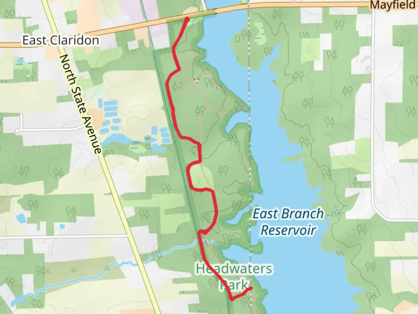 An image depicting the trail Maple Trail via Buckeye Trail and its surrounding area.