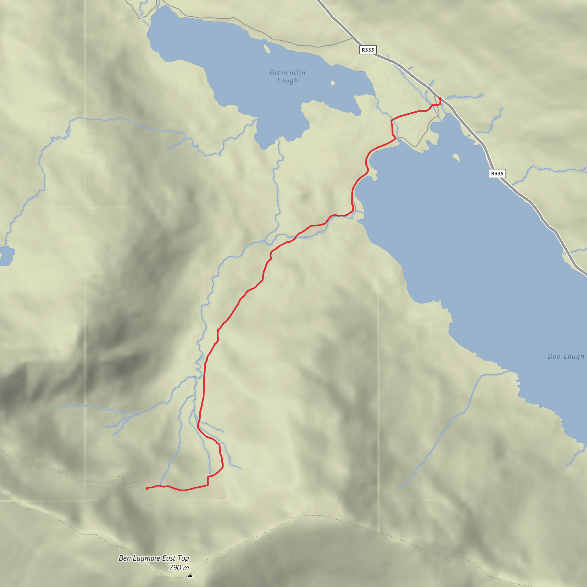 The Devils Bit via Doo Lough mobile static map