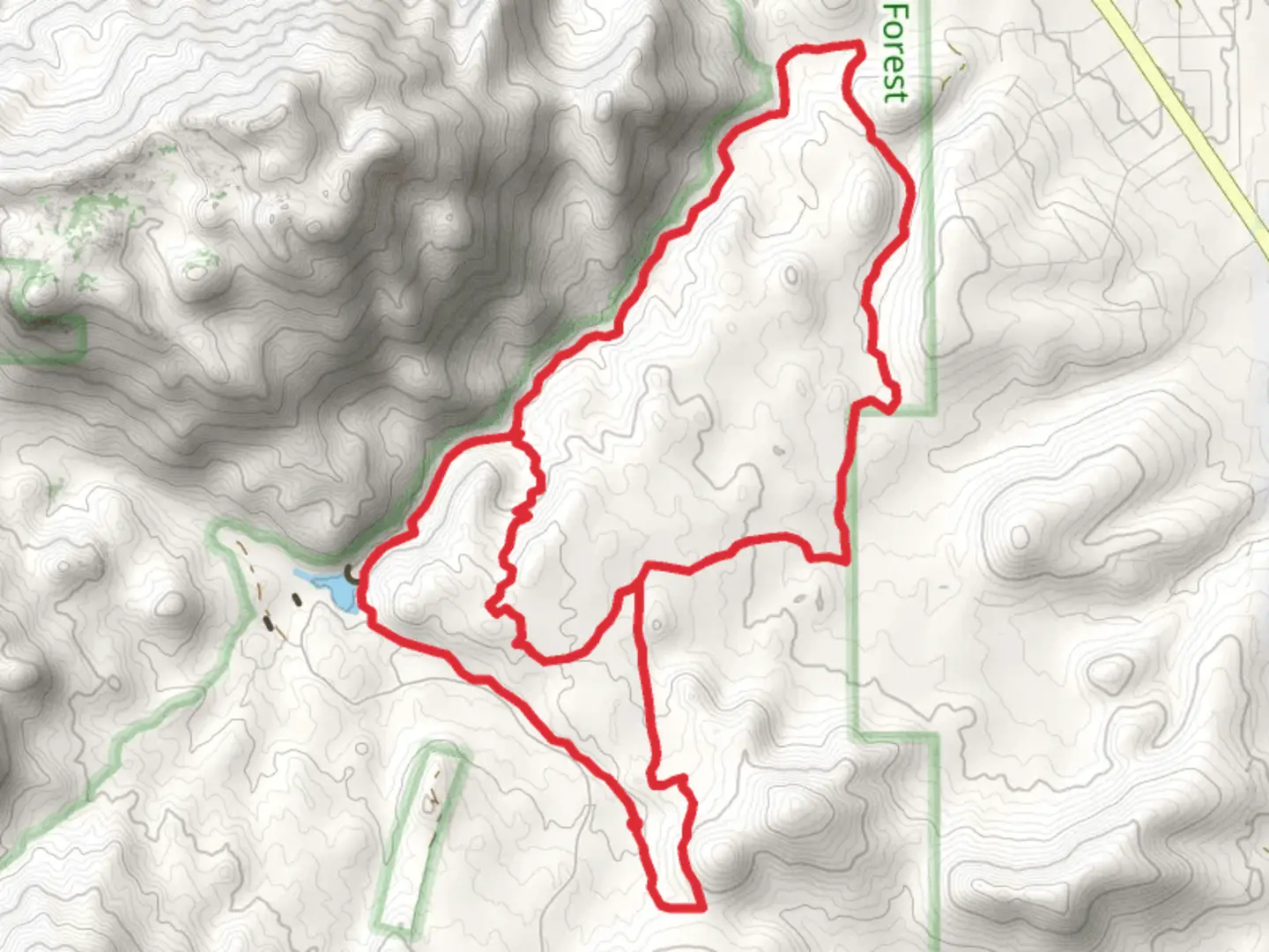 An image depicting the trail Mint Wash and Stringfield Spring Loop and its surrounding area.
