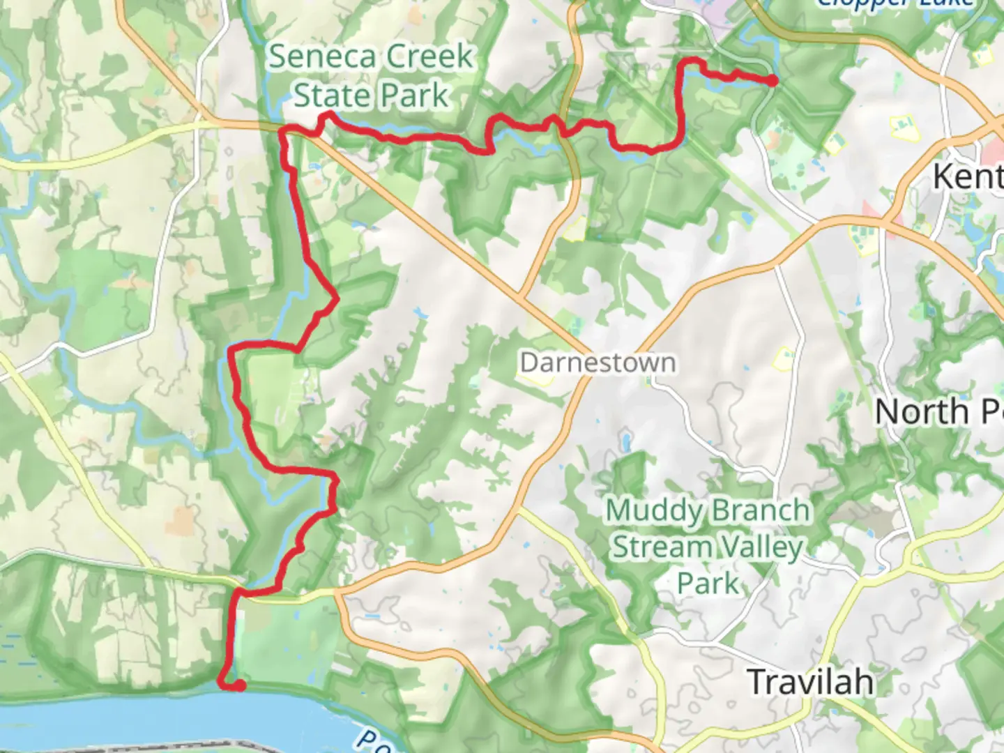An image depicting the trail Seneca Greenway Trail and its surrounding area.