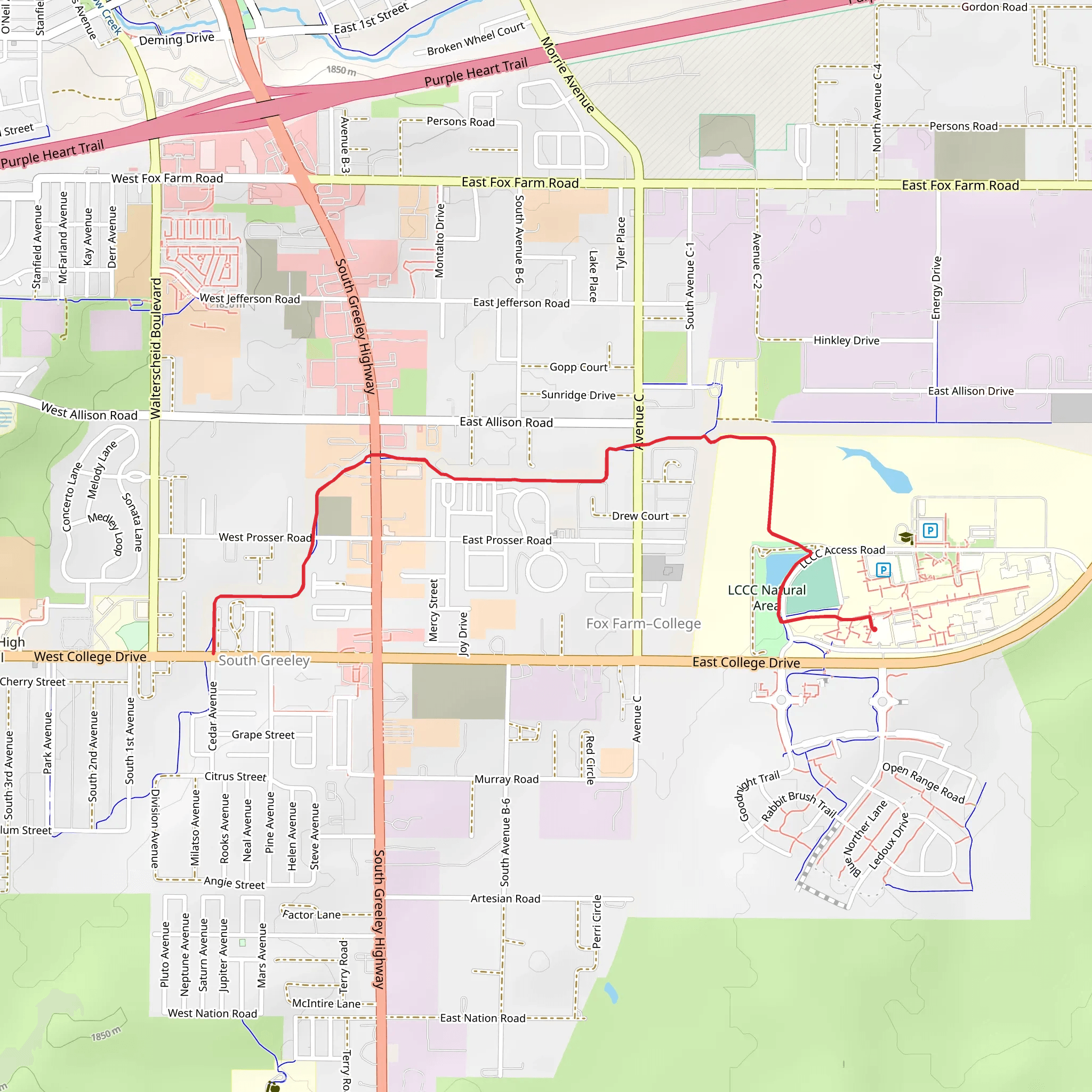Allison Draw Greenway mobile static map