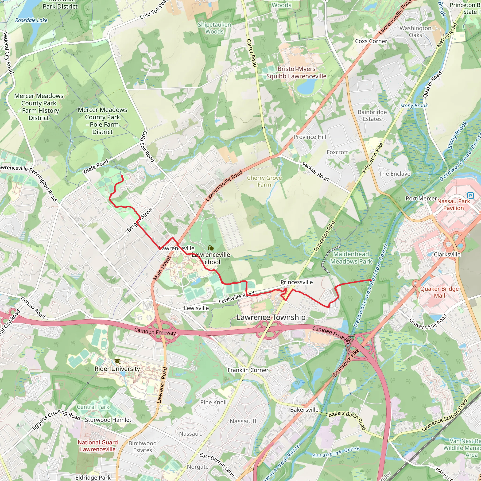 Lawrence Hopewell Trail mobile static map