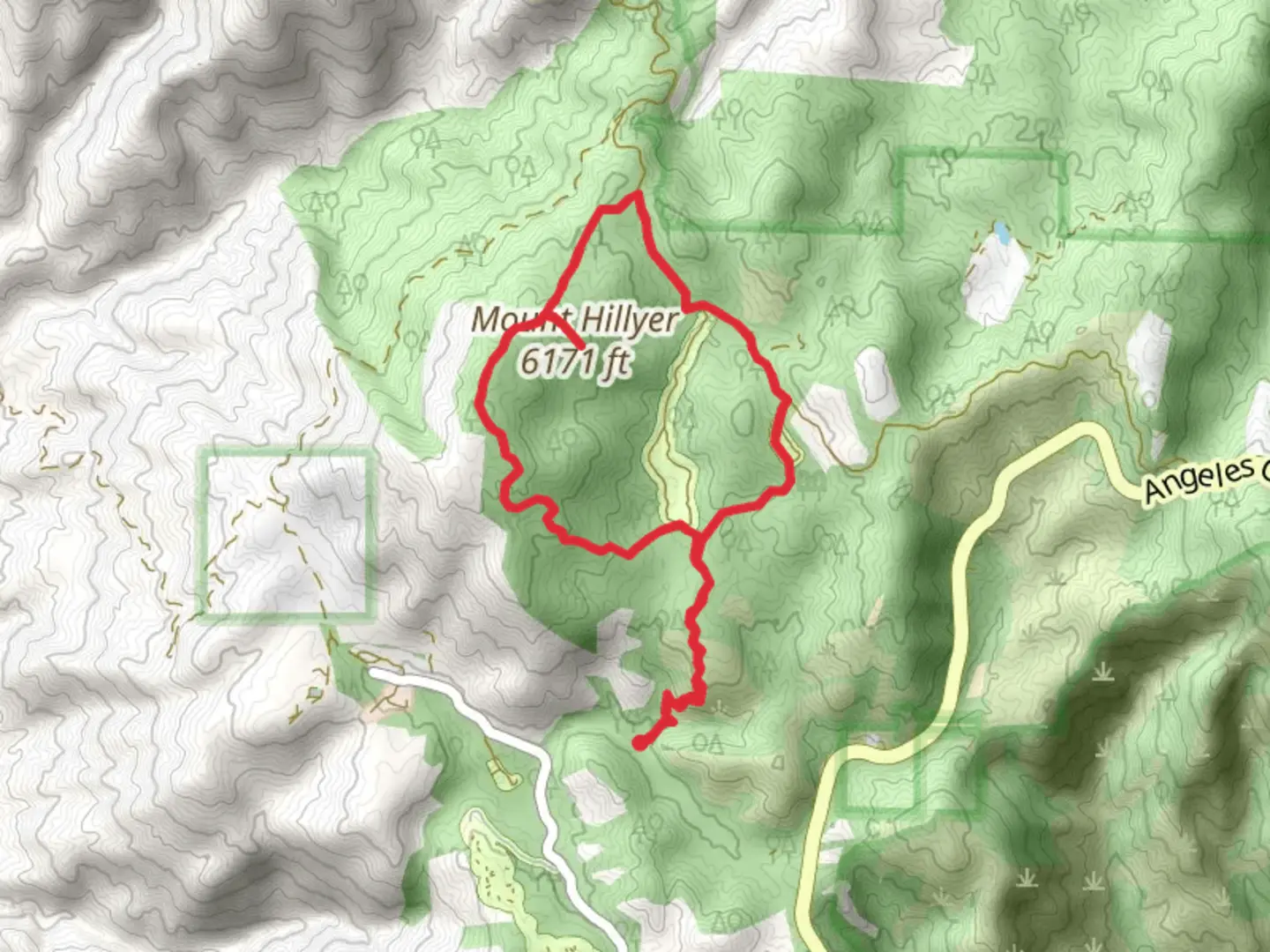 An image depicting the trail Rosenita Saddle and Mount Hillyer Loop Trail and its surrounding area.
