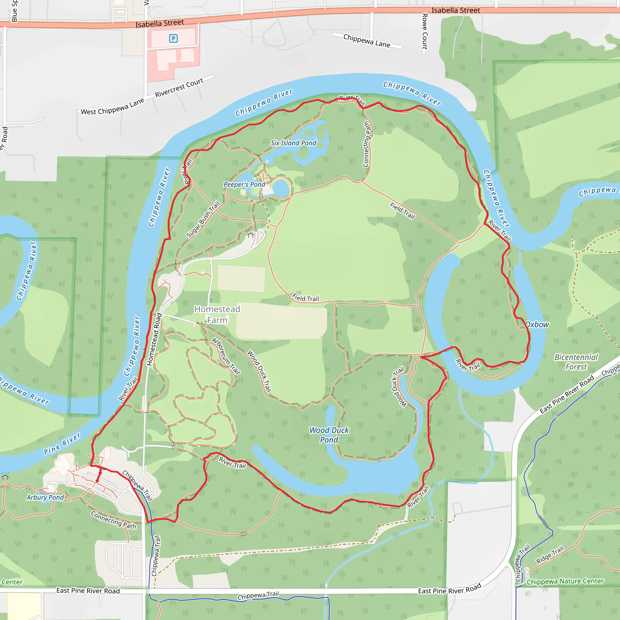 River Loop Trail - Badour Road mobile static map