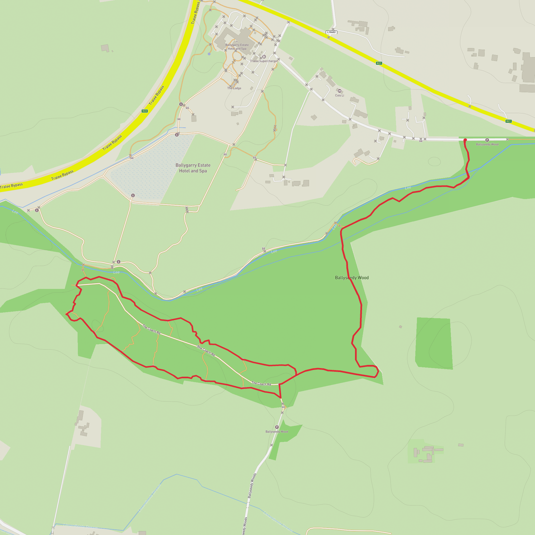 Ballyseedy Wood Loop mobile static map