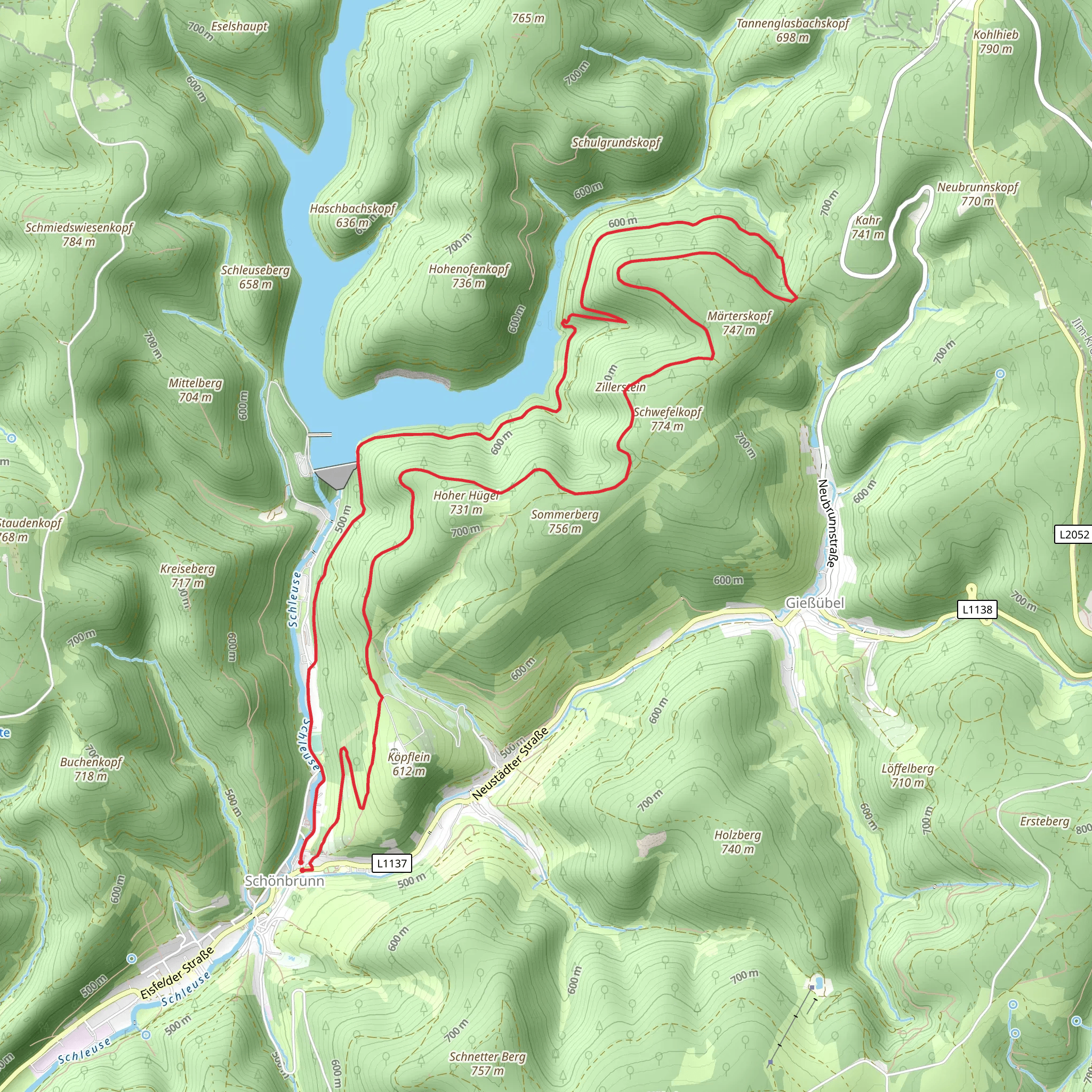 Rundwanderweg Panoramablick and Heimatgeschichtlicher Wanderweg mobile static map
