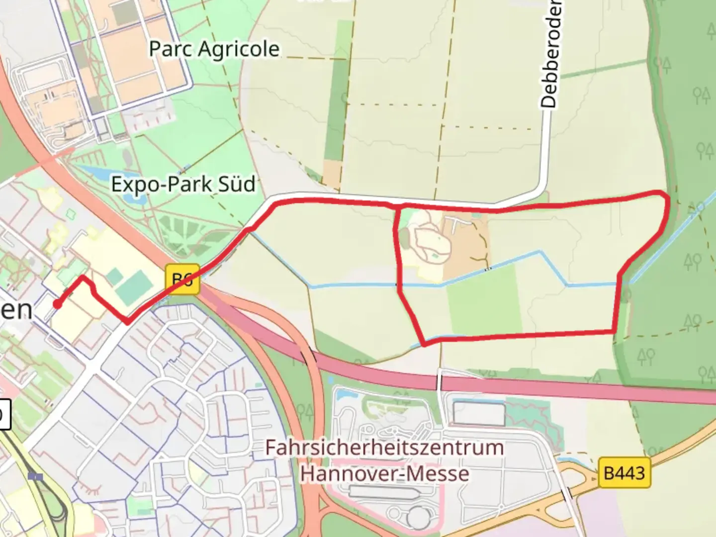 An image depicting the trail Ahltenkamp Loop and its surrounding area.