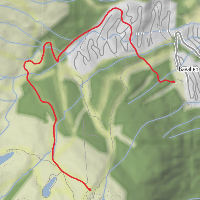 A map preview of the recording Hike from Skulestadmo.