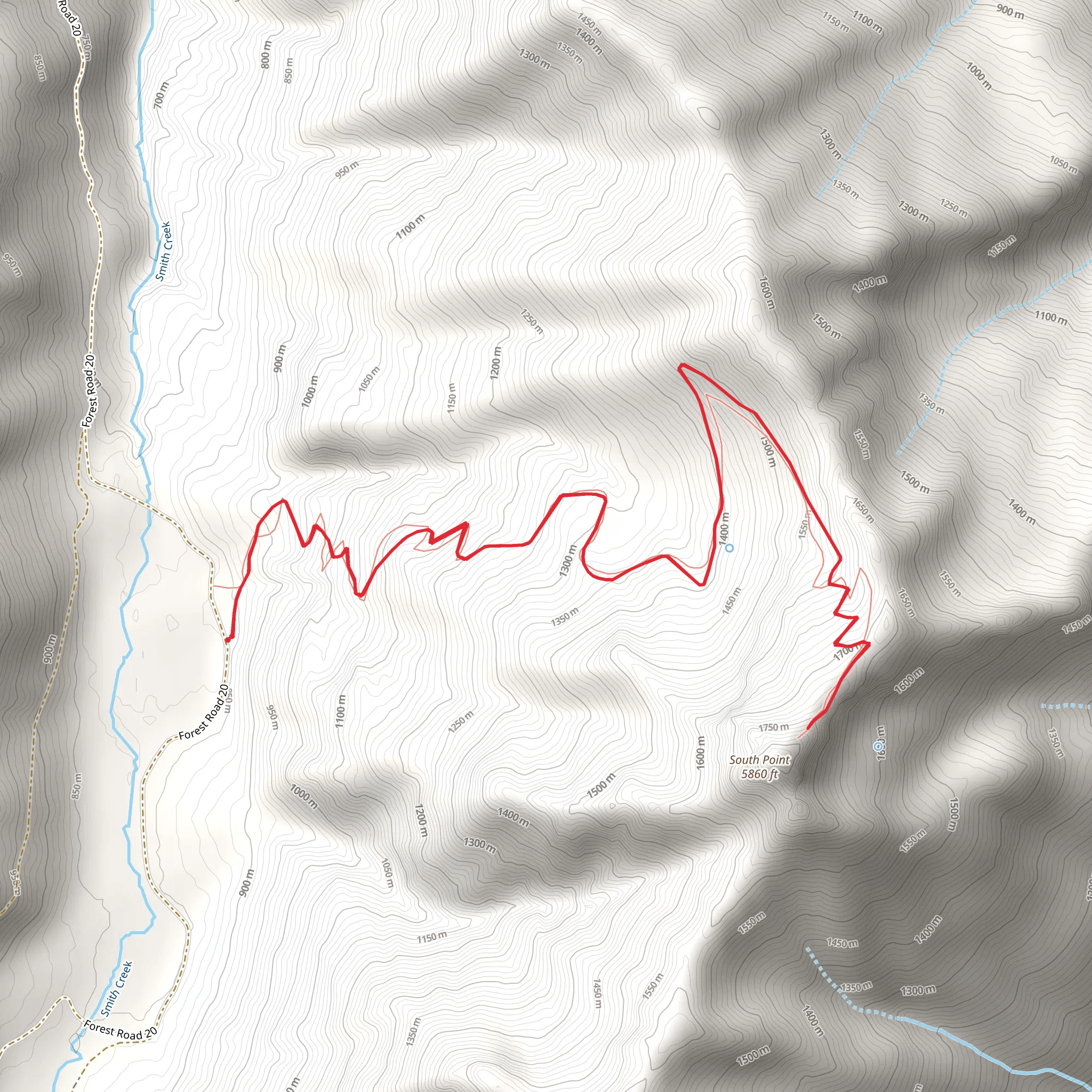 South Point Lookout Trail mobile static map