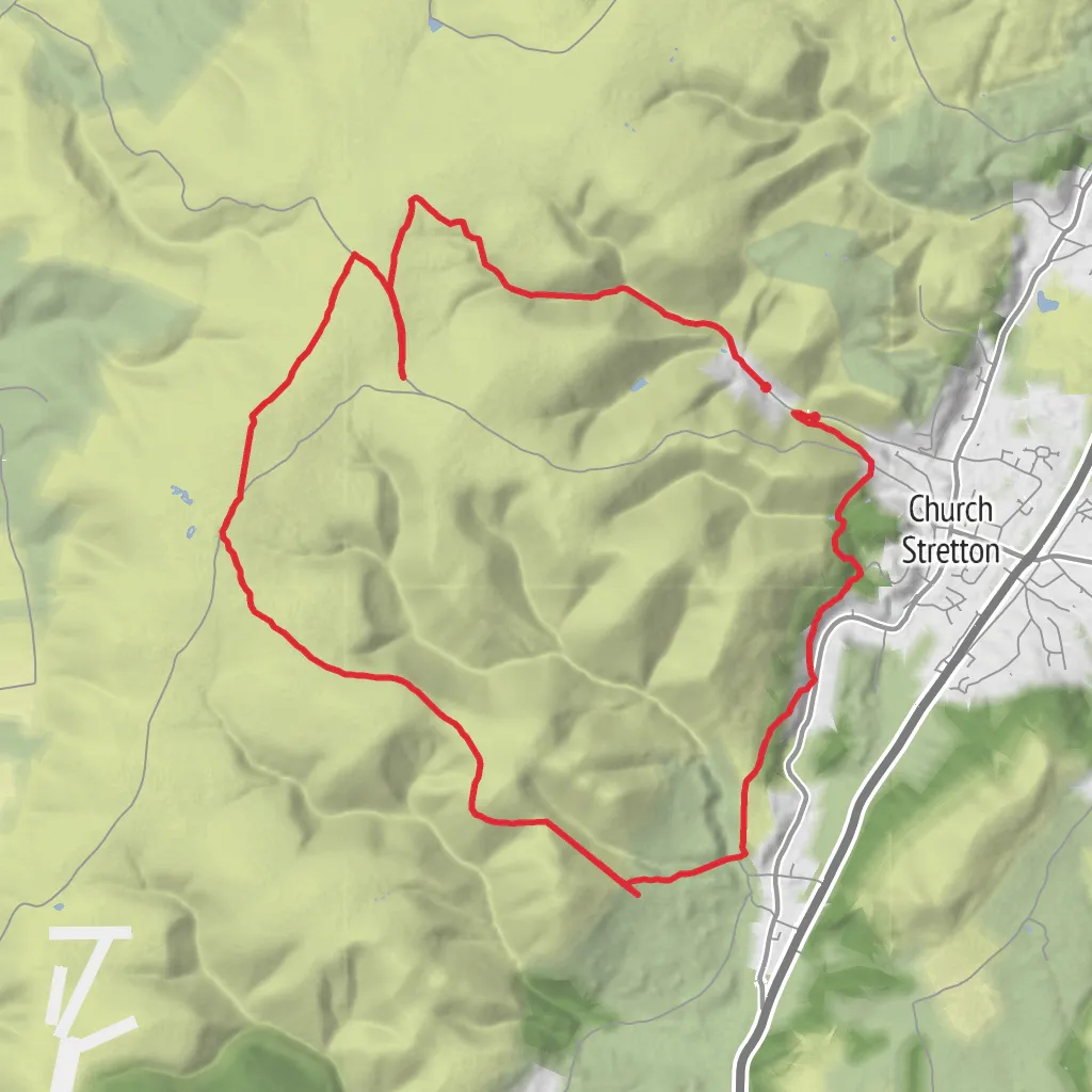 The Long Mind and Shropshire Hills mobile static map