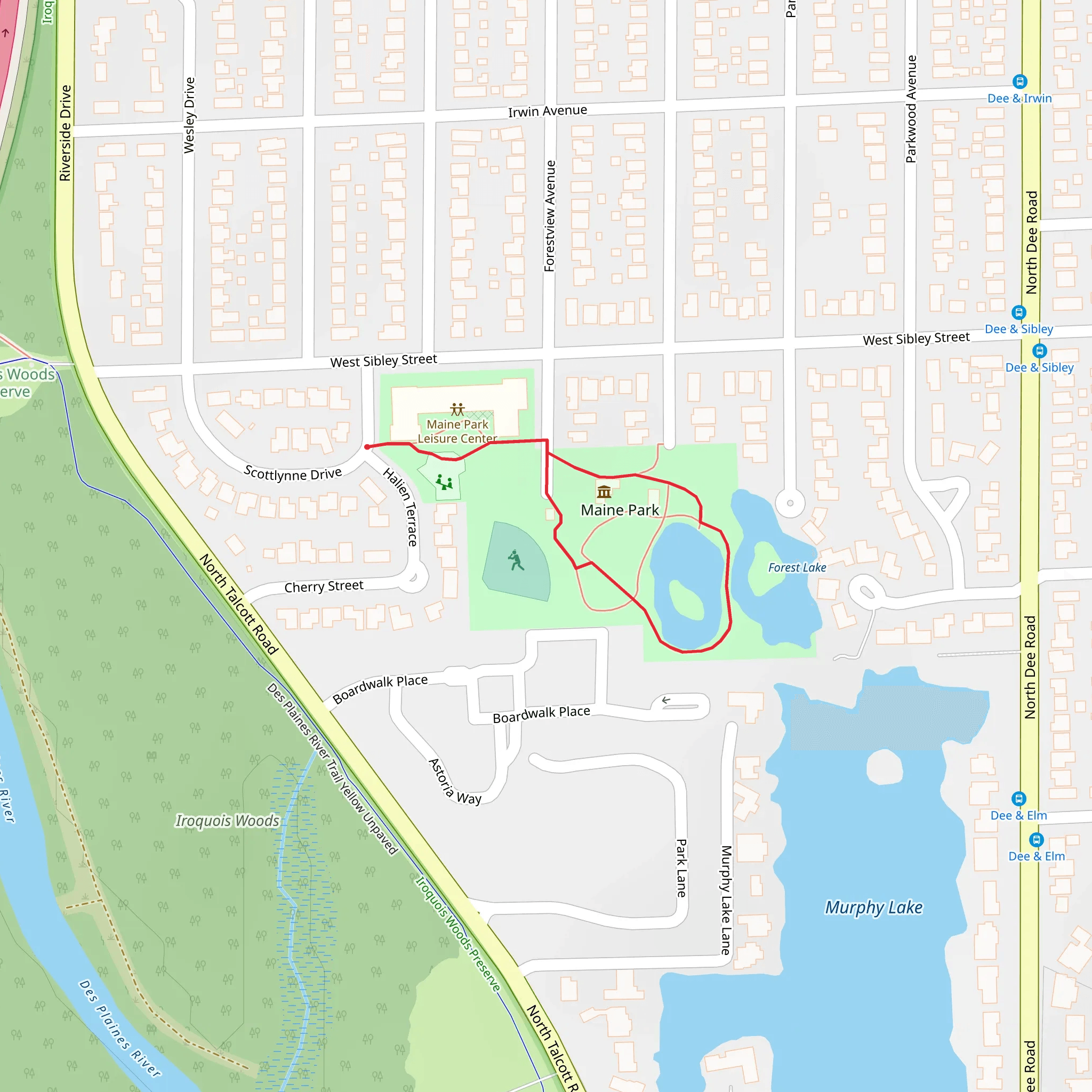 Maine Park Loop mobile static map