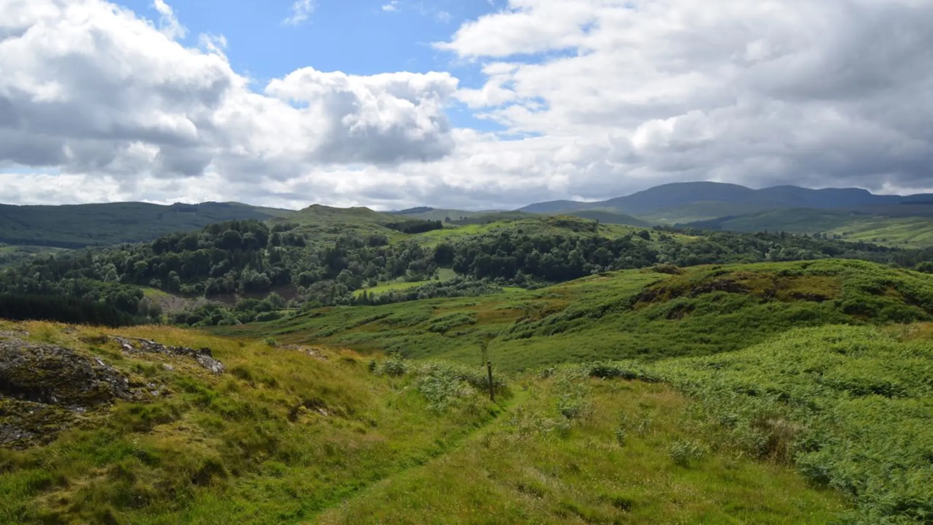 An image depicting the trail Southern Upland Way and its surrounding area.
