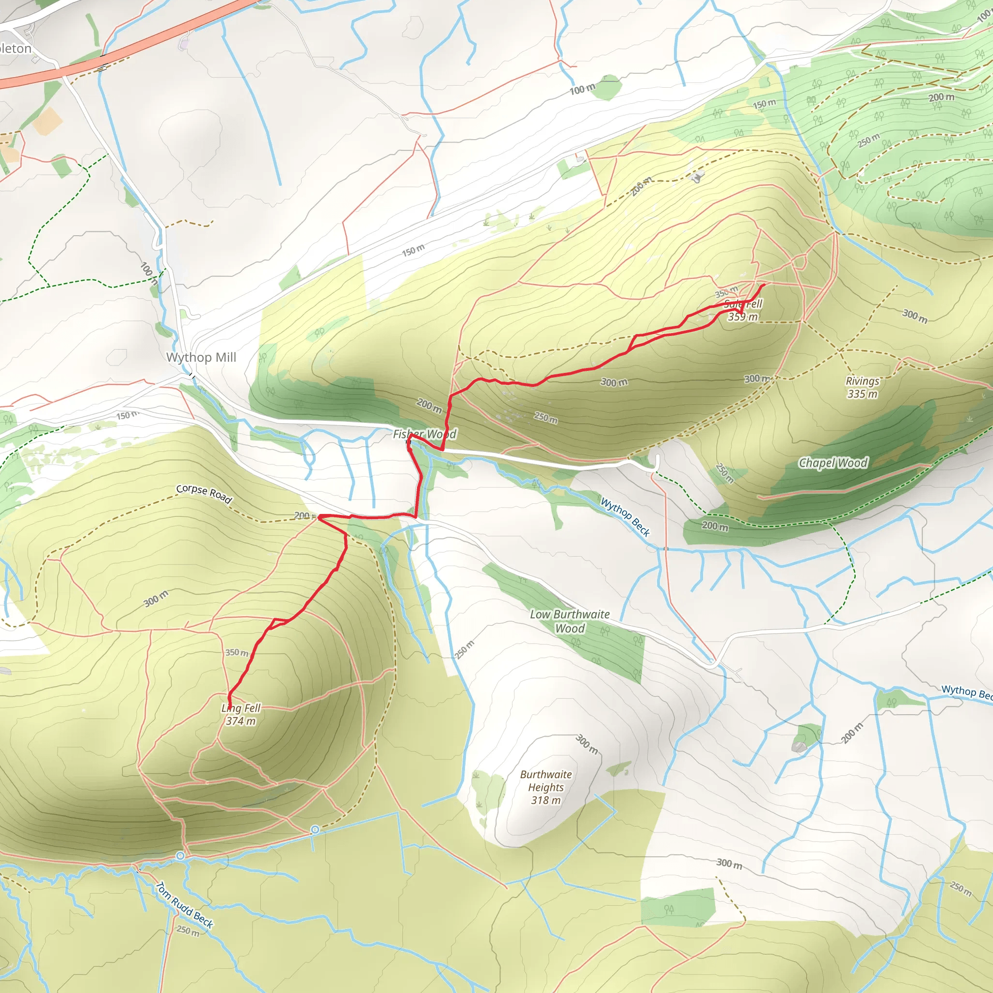 Ling Fell and Sale Fell quickie mobile static map