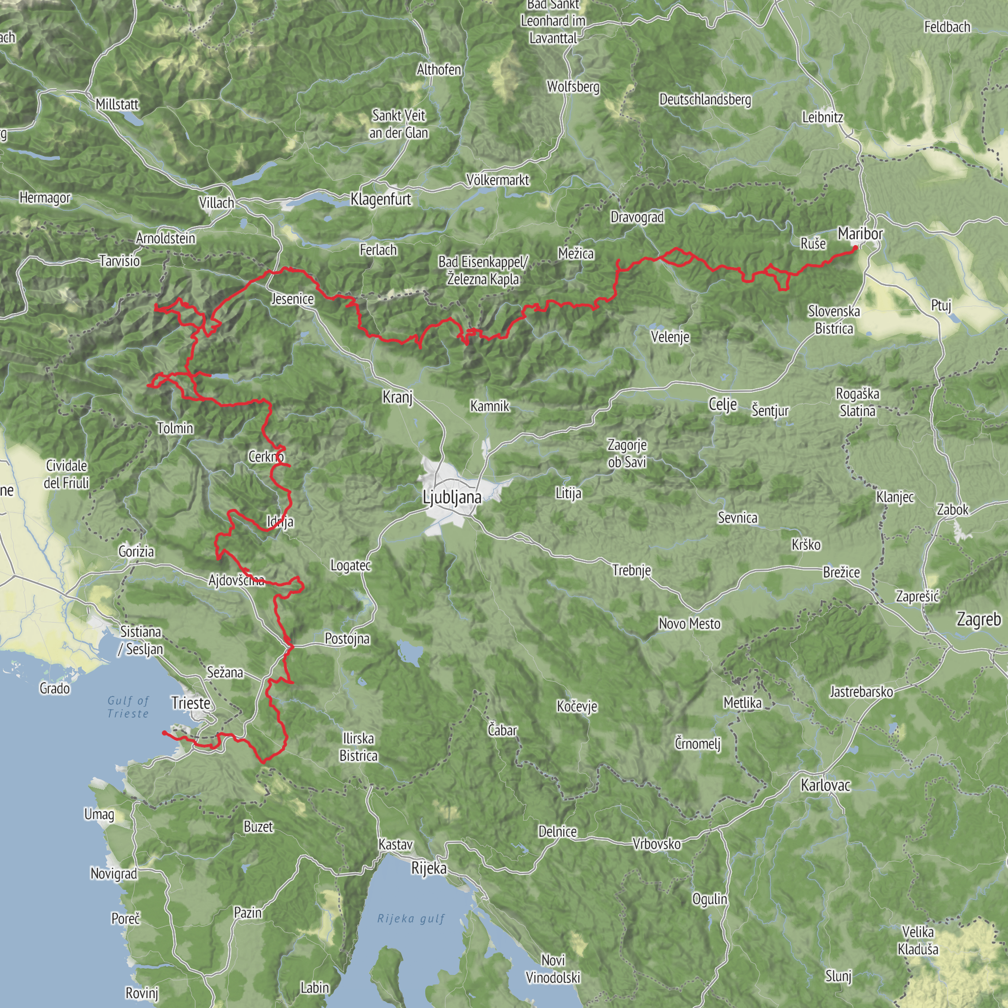 The Slovene Mountain Trail mobile static map