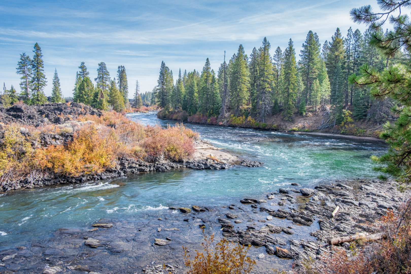 An image depicting the trail Benham Falls Trail and its surrounding area.