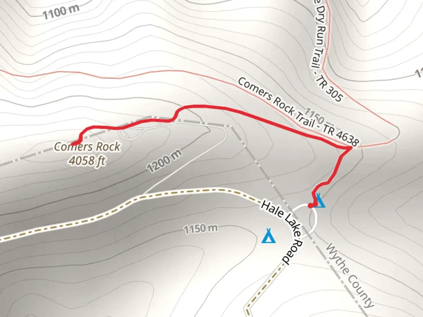 An image depicting the trail Comers Rock Trail and its surrounding area.