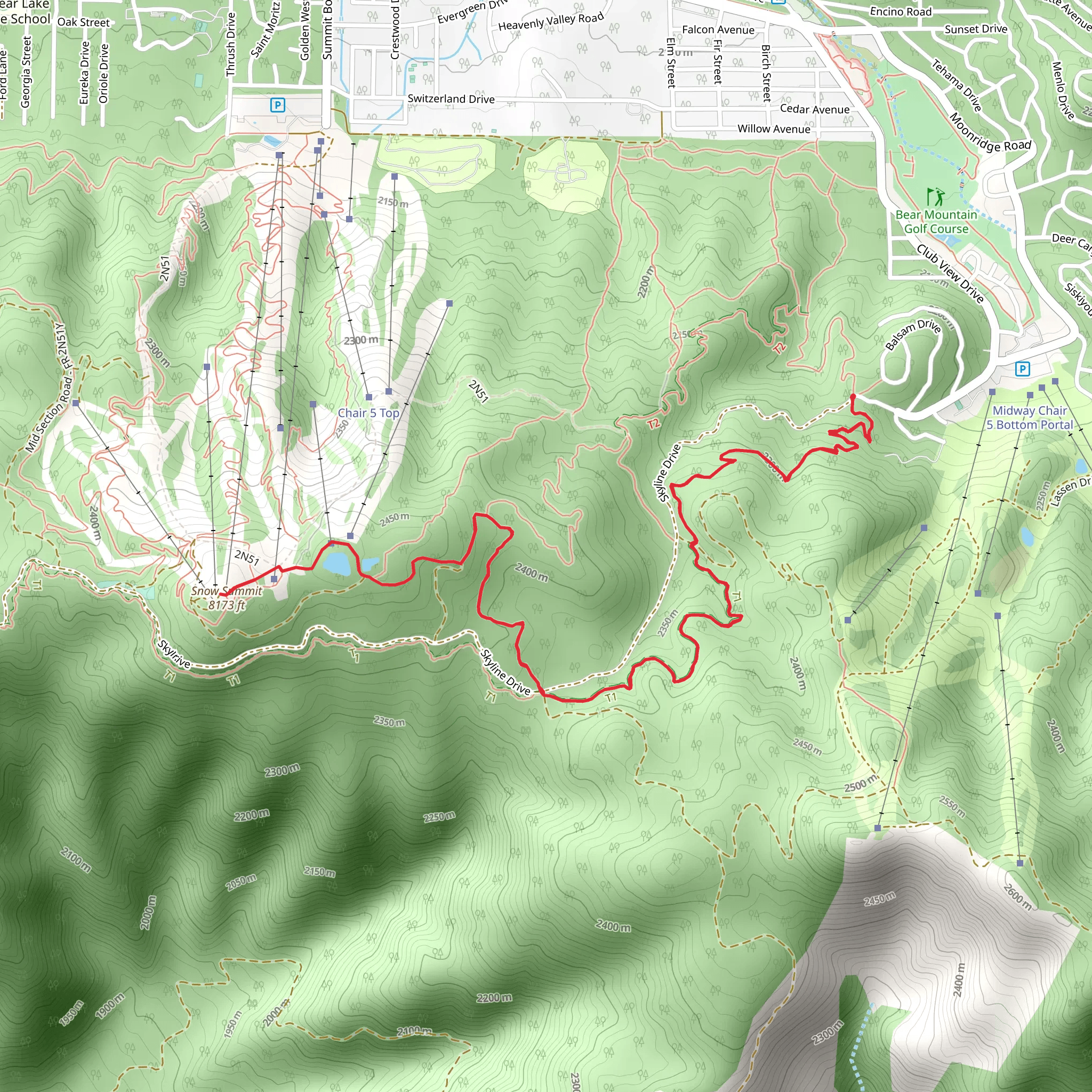 Pirates and Skyline Trail mobile static map