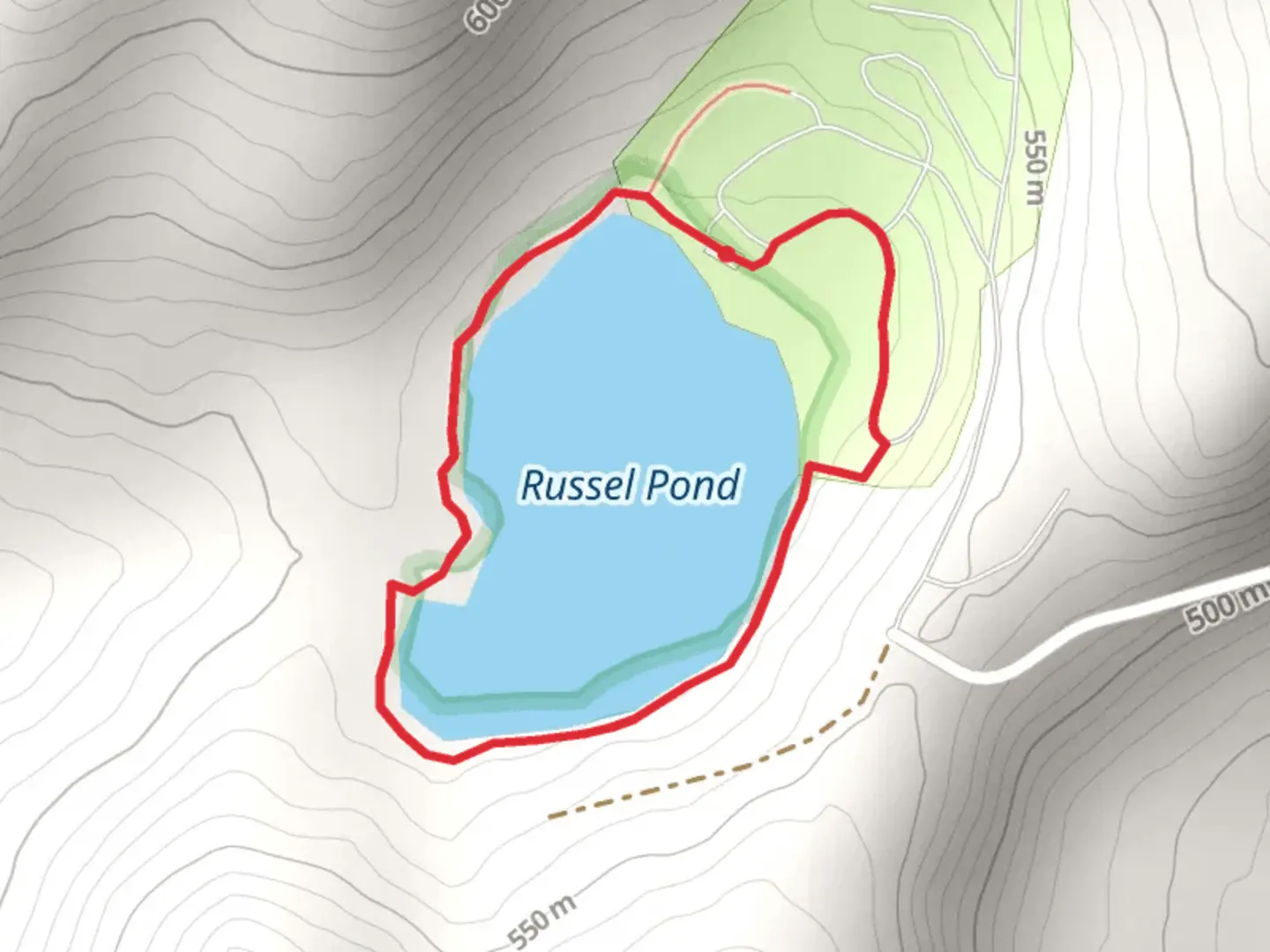 An image depicting the trail Russel Pond Loop Trail and its surrounding area.