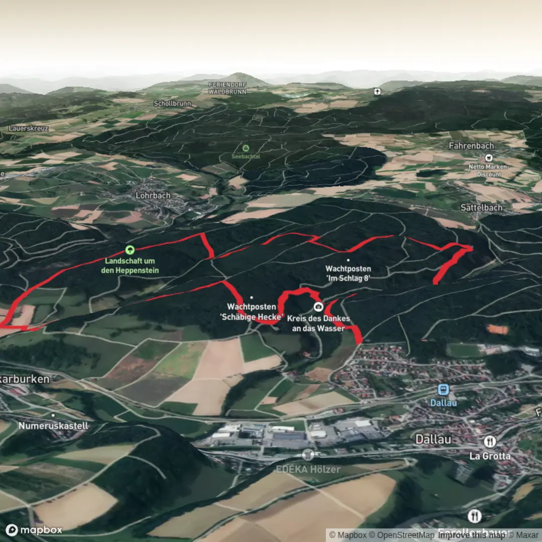 An image depicting the trail Naturpark Neckartal-Odenwald - Sept. 12 and its surrounding area.