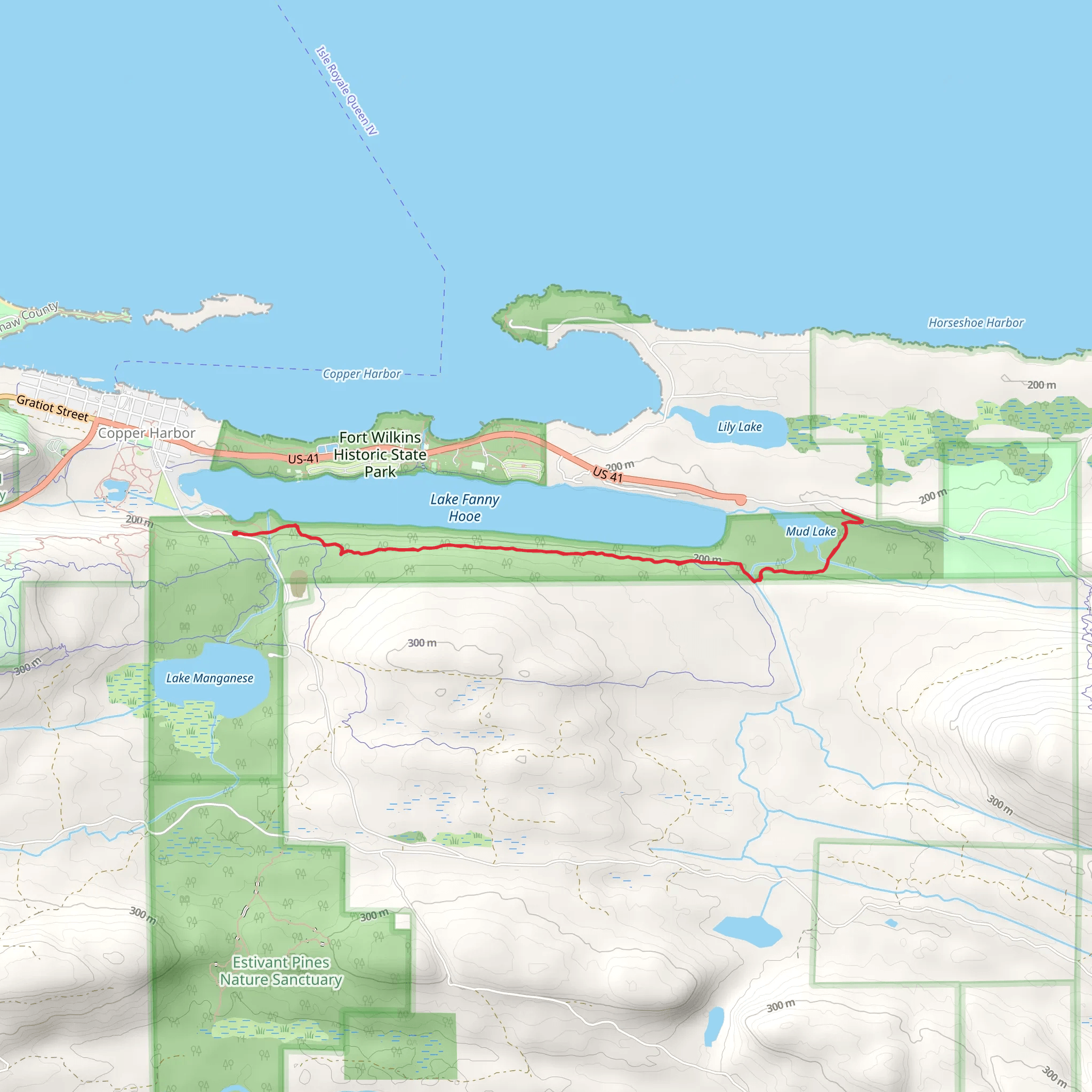 Keewenaw Point Trail Out and Back mobile static map