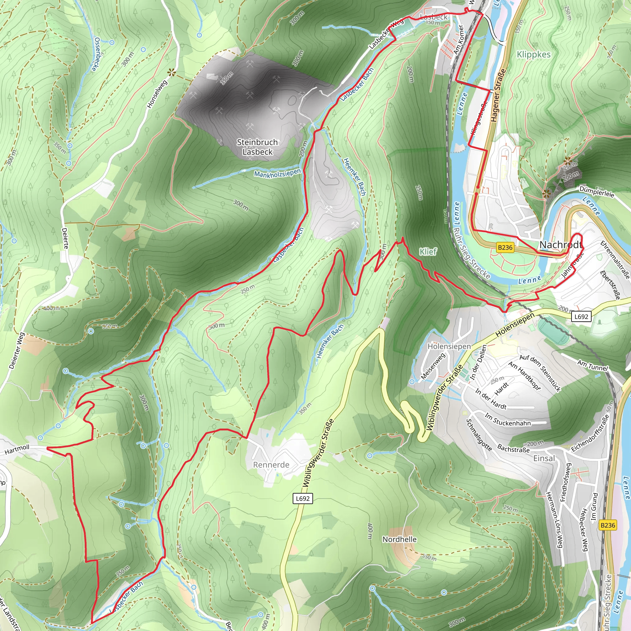 Wiblingwerde - Veserde Loop mobile static map