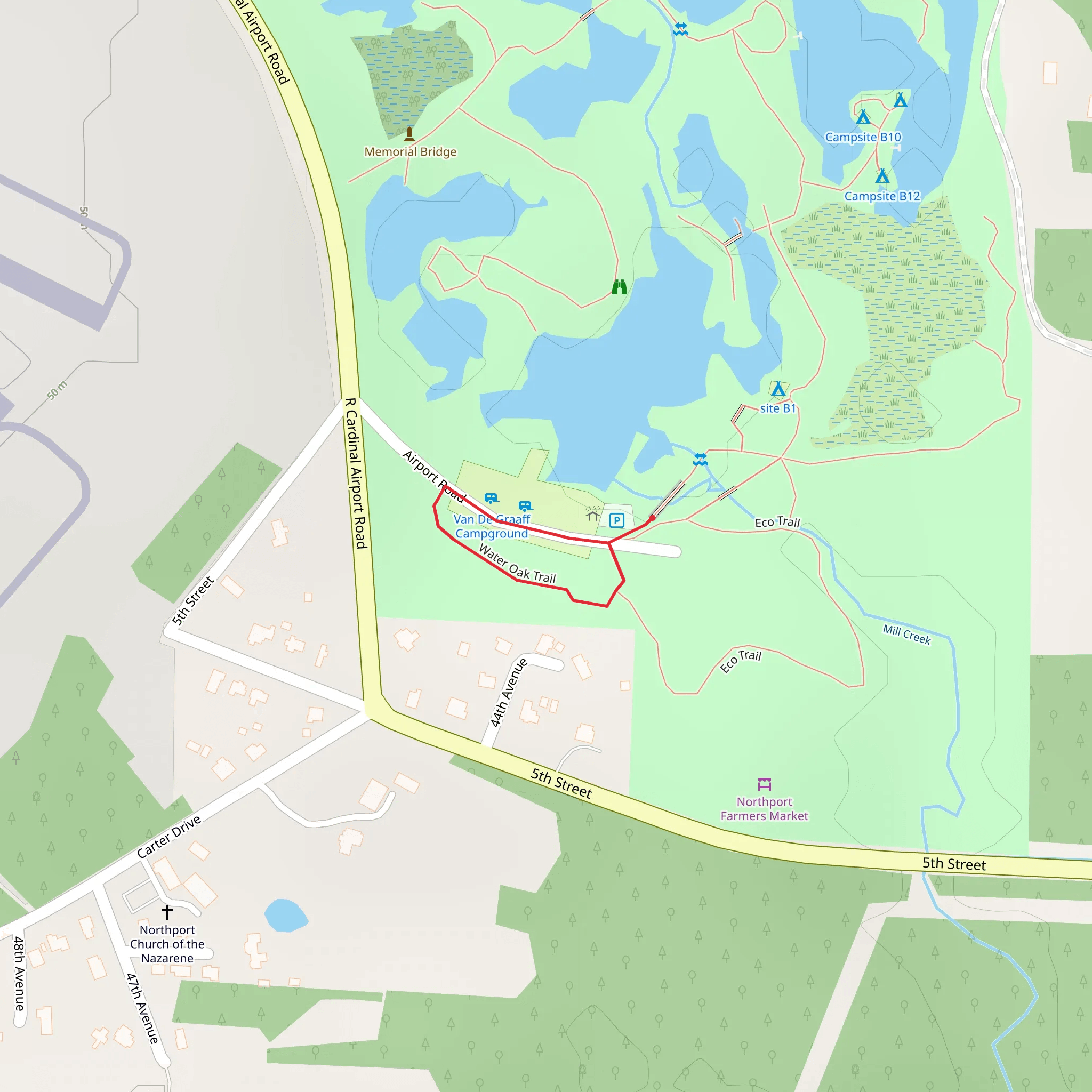 Water Oak Trail and Muti-purpose Trail Loop mobile static map