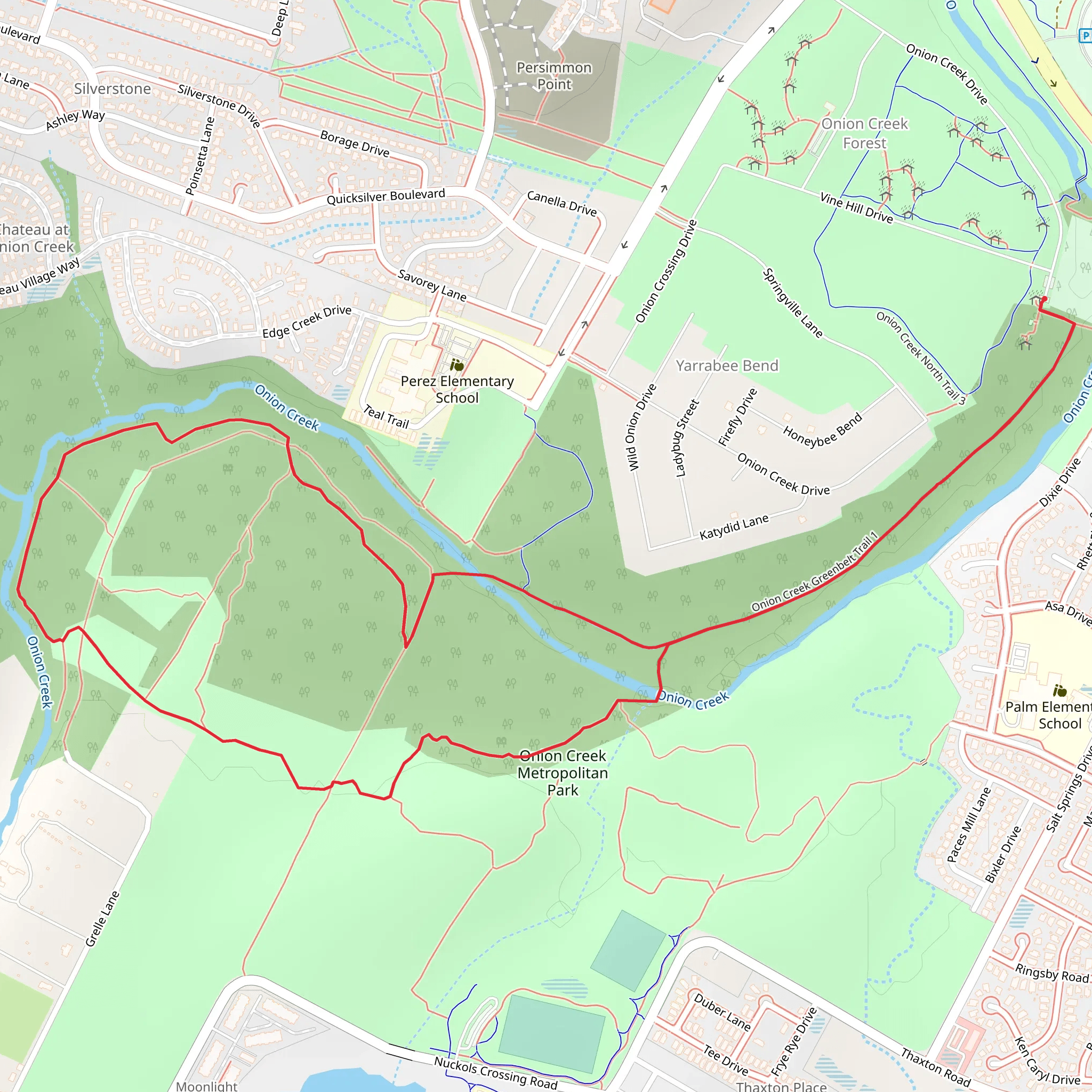 Onion Creek Loop via Onion Creek Greenbelt Trail 1 mobile static map