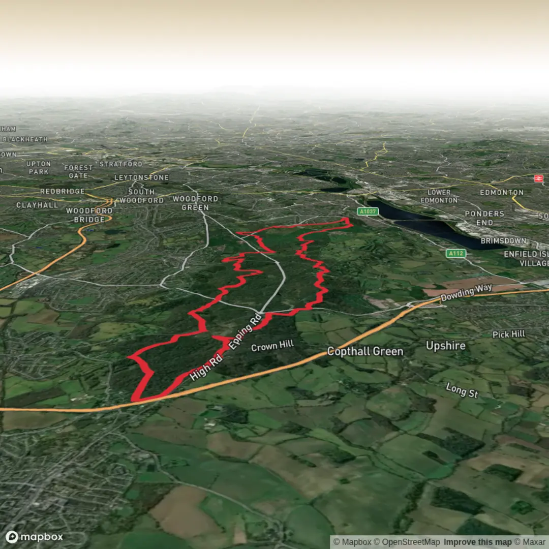 An image depicting the trail Connaught Water and Strawberry Hill Loop and its surrounding area.