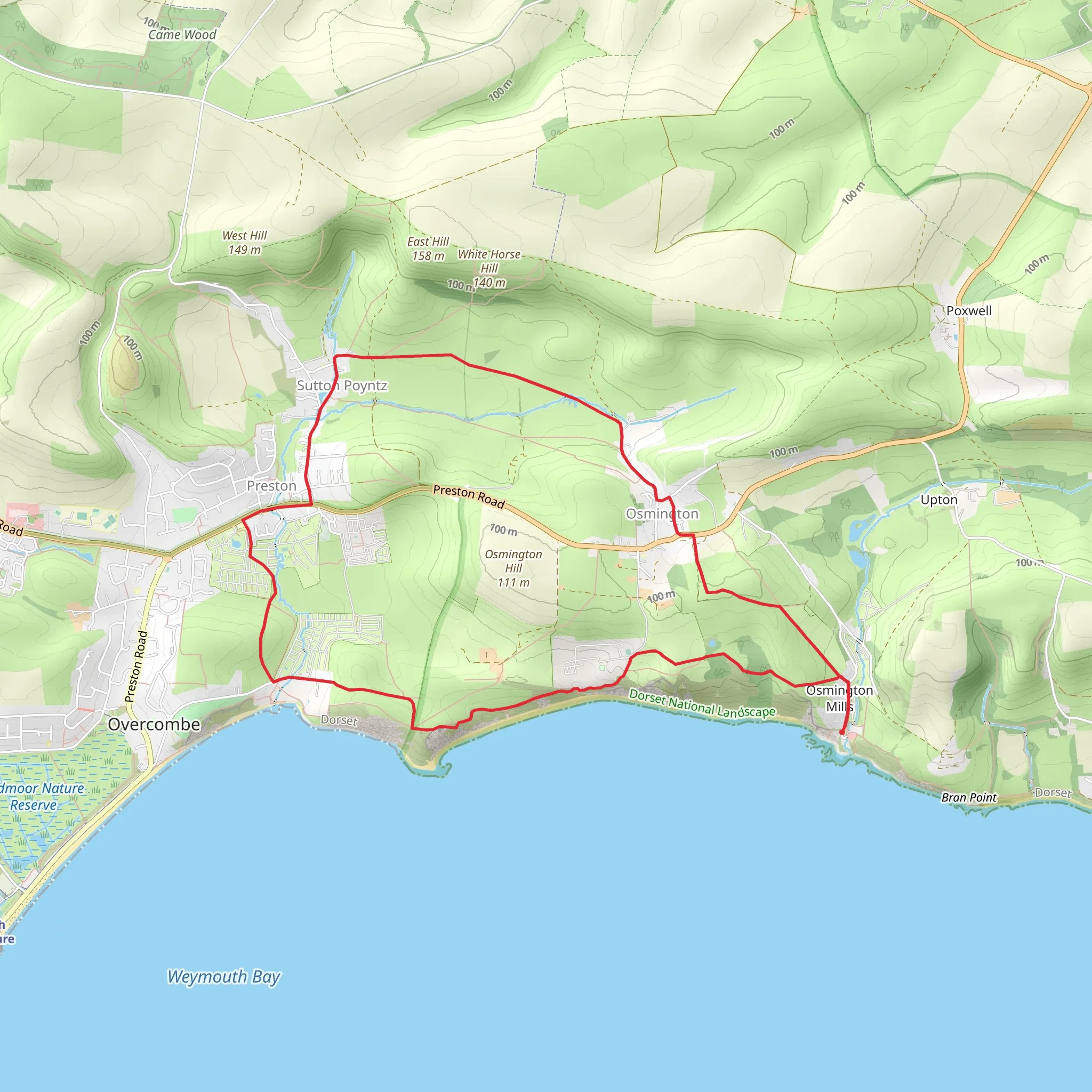 Smugglers Inn - Osmington Roman Walk mobile static map