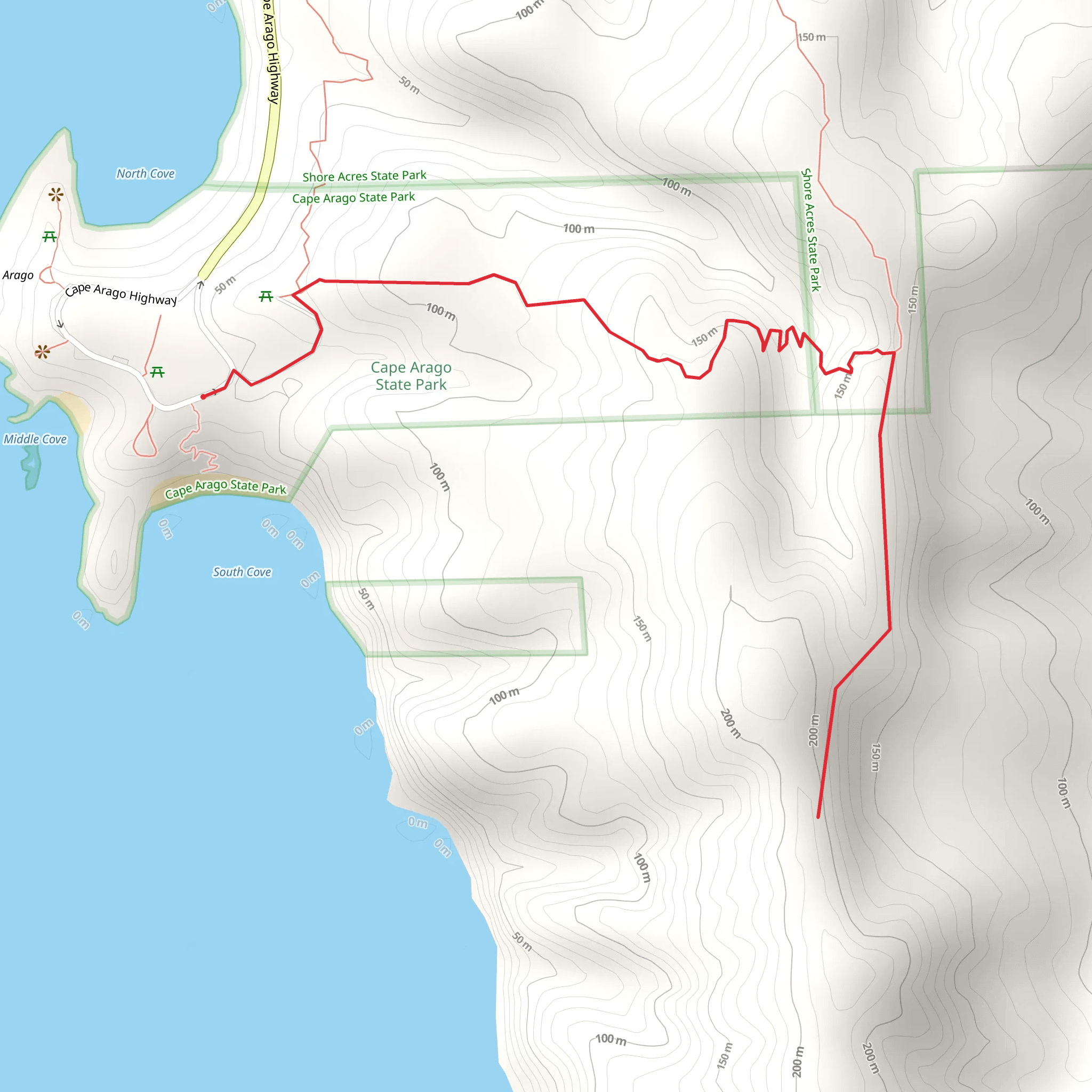Cape Arago State Park mobile static map