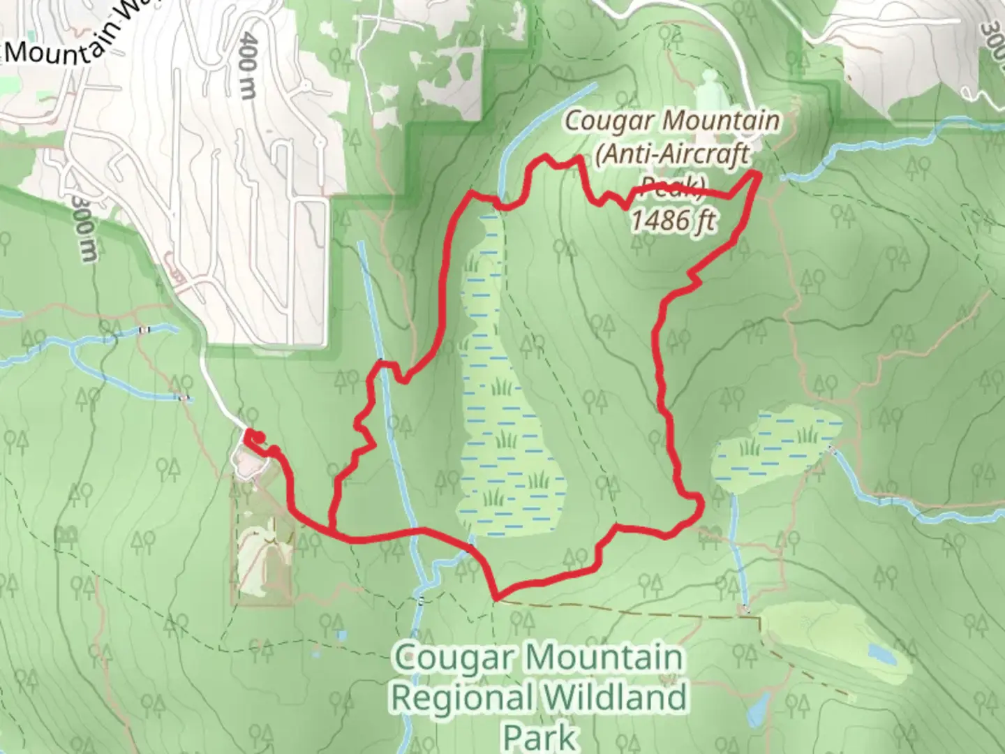An image depicting the trail Coyote Creek Trail and Harvey Manning Trail and its surrounding area.